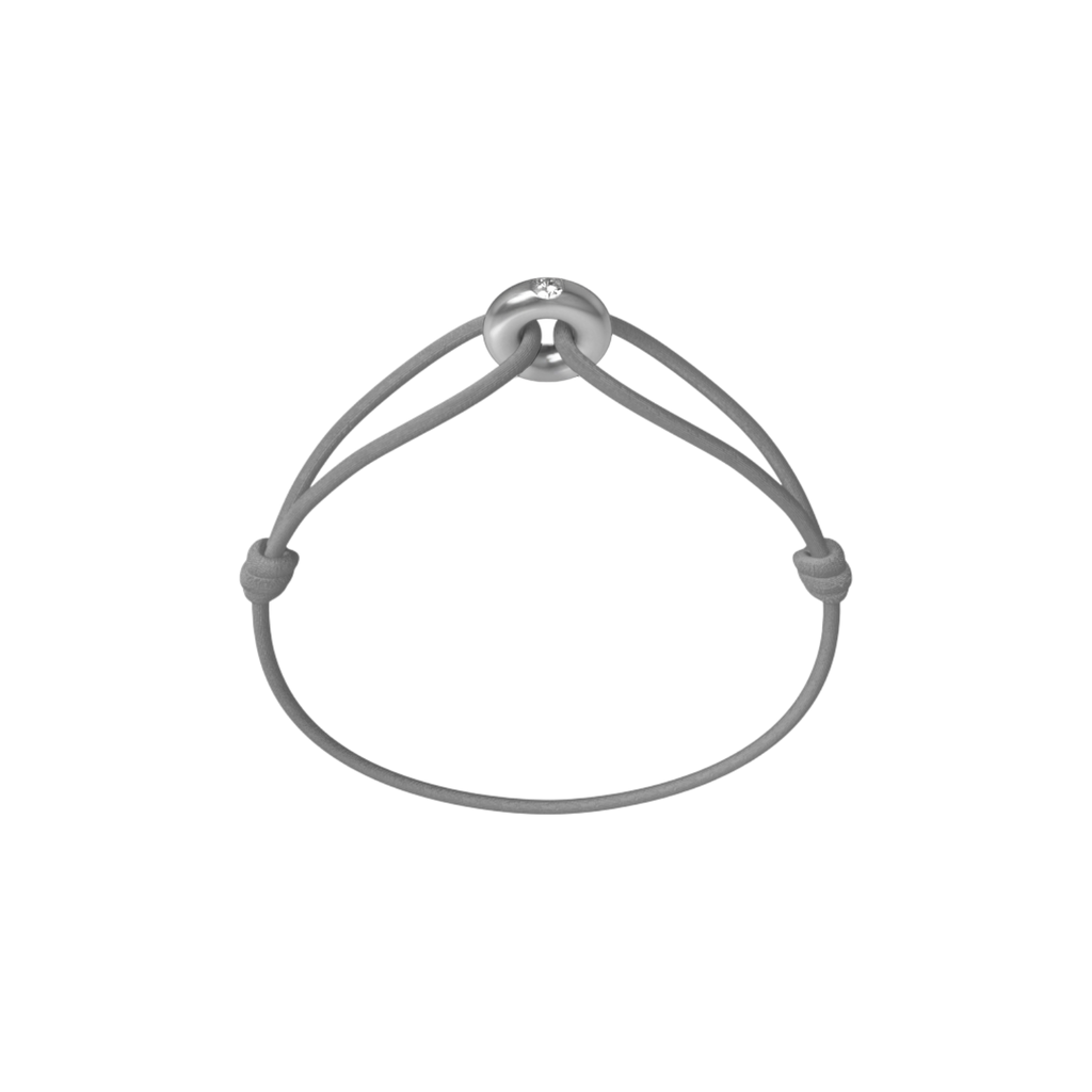 Mini Silver Diamond Cord Bracelet