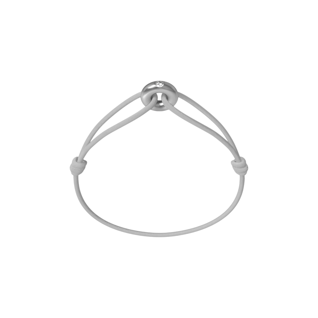 Mini Silver Diamond Cord Bracelet