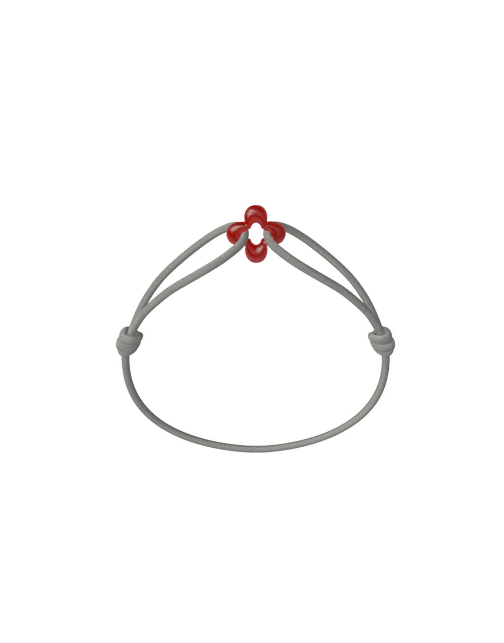 Mini Red Clover Cord Bracelet with Carnelian