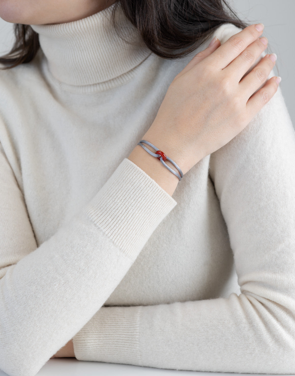 Red Soho Cord Bracelet with Carnelian