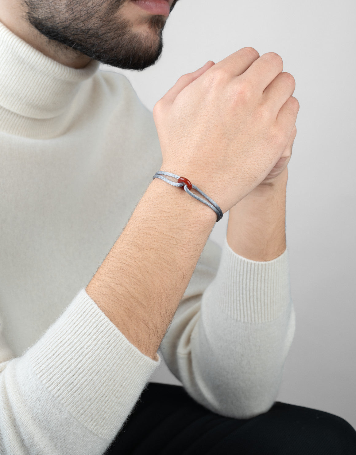 Red Soho Cord Bracelet with Carnelian