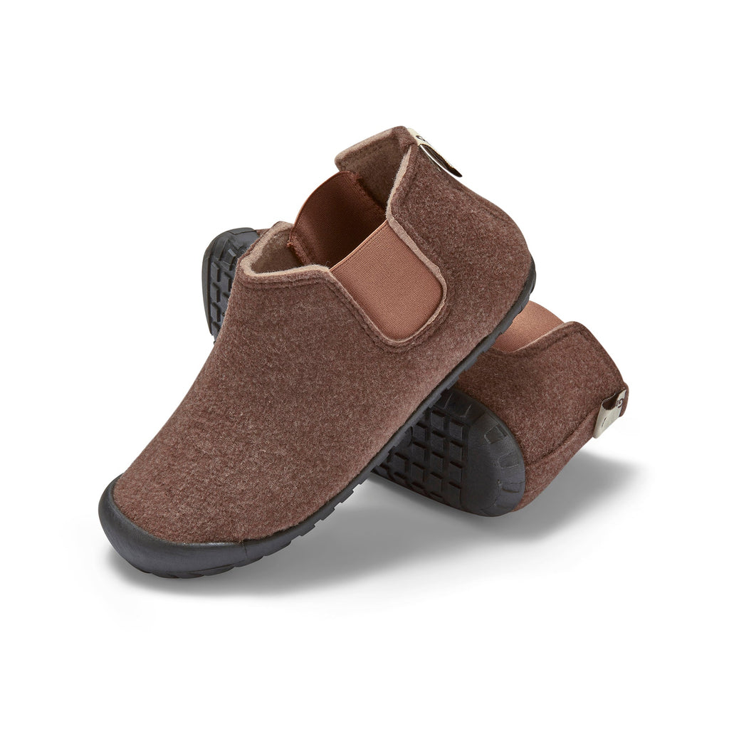 Women's Slipper Boot in Chocolate and Cream