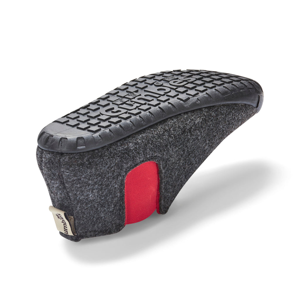 Brumby Women's Slipper Boot in Charcoal and Red