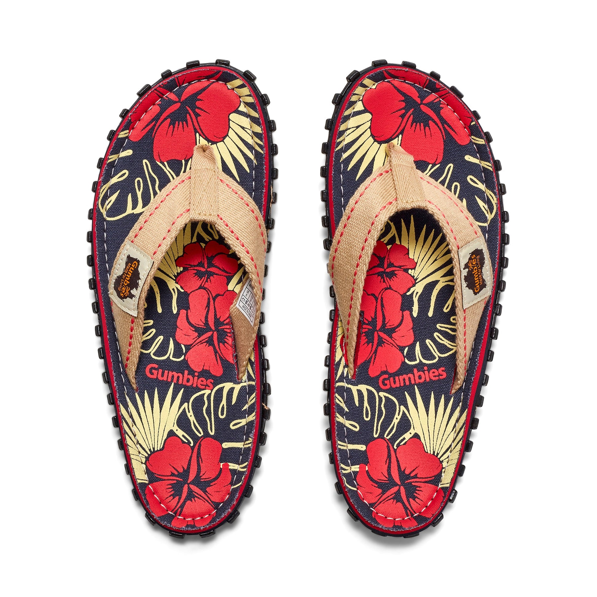Women's Islander Flip Flops in Denim Hibiscus