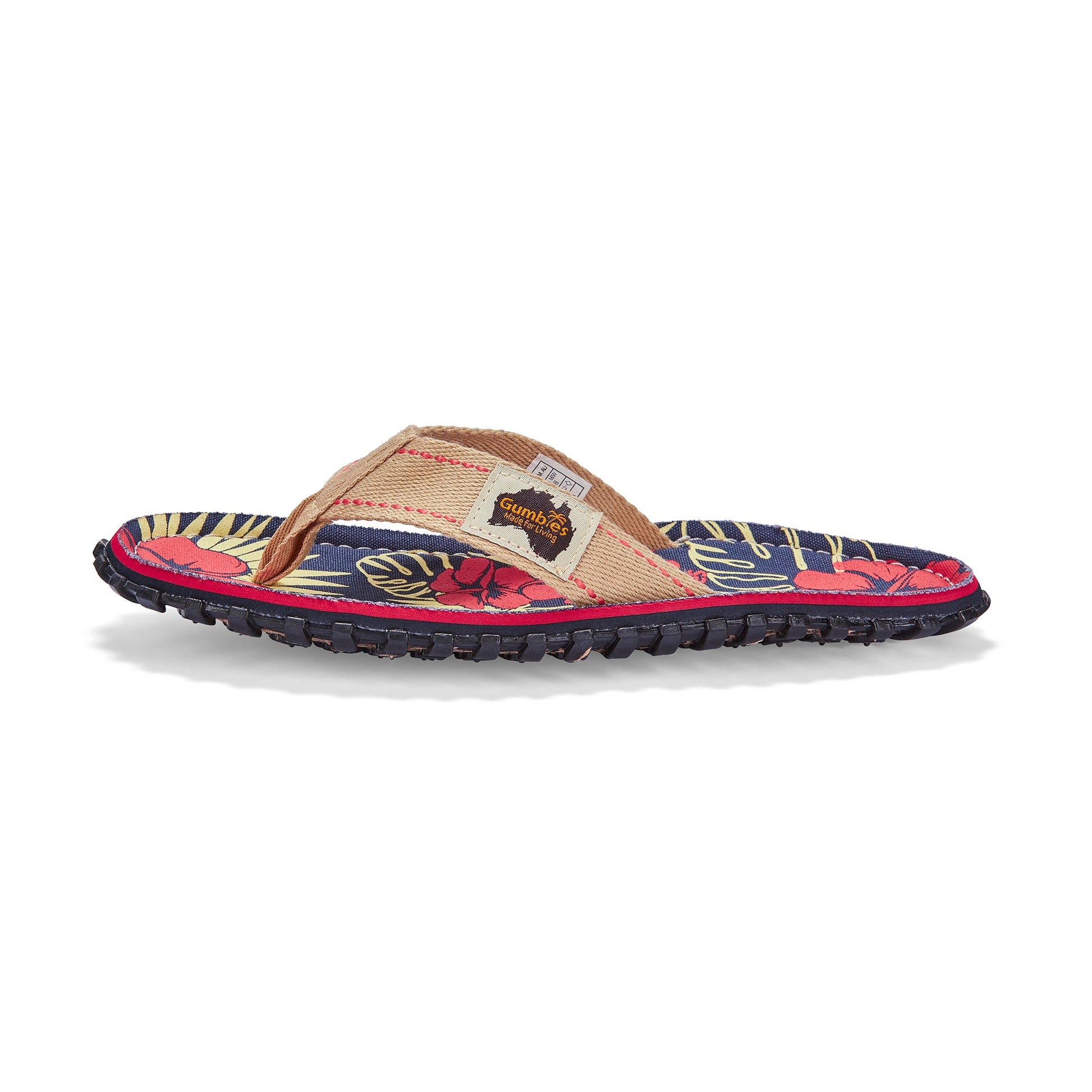 Women's Islander Flip Flops in Denim Hibiscus