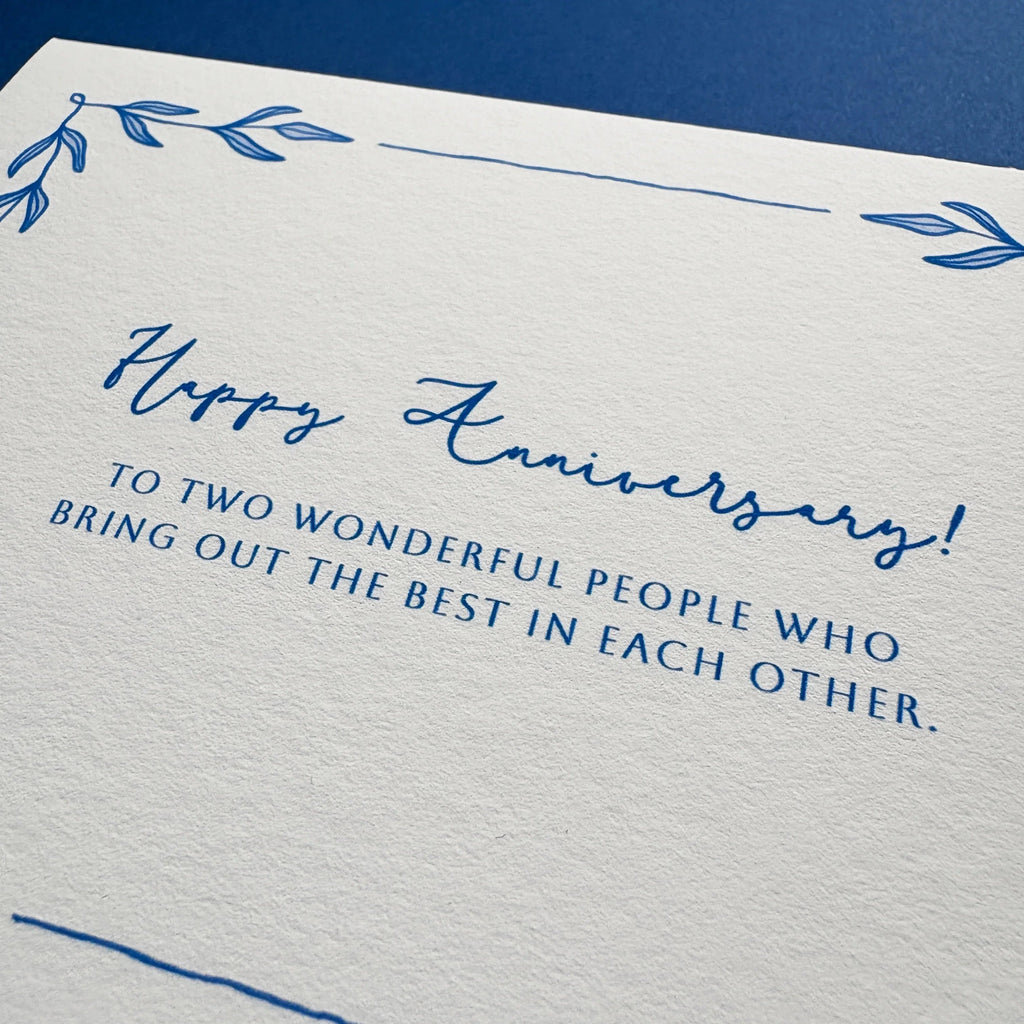 Hand Drawn Anniversary Card in Blue