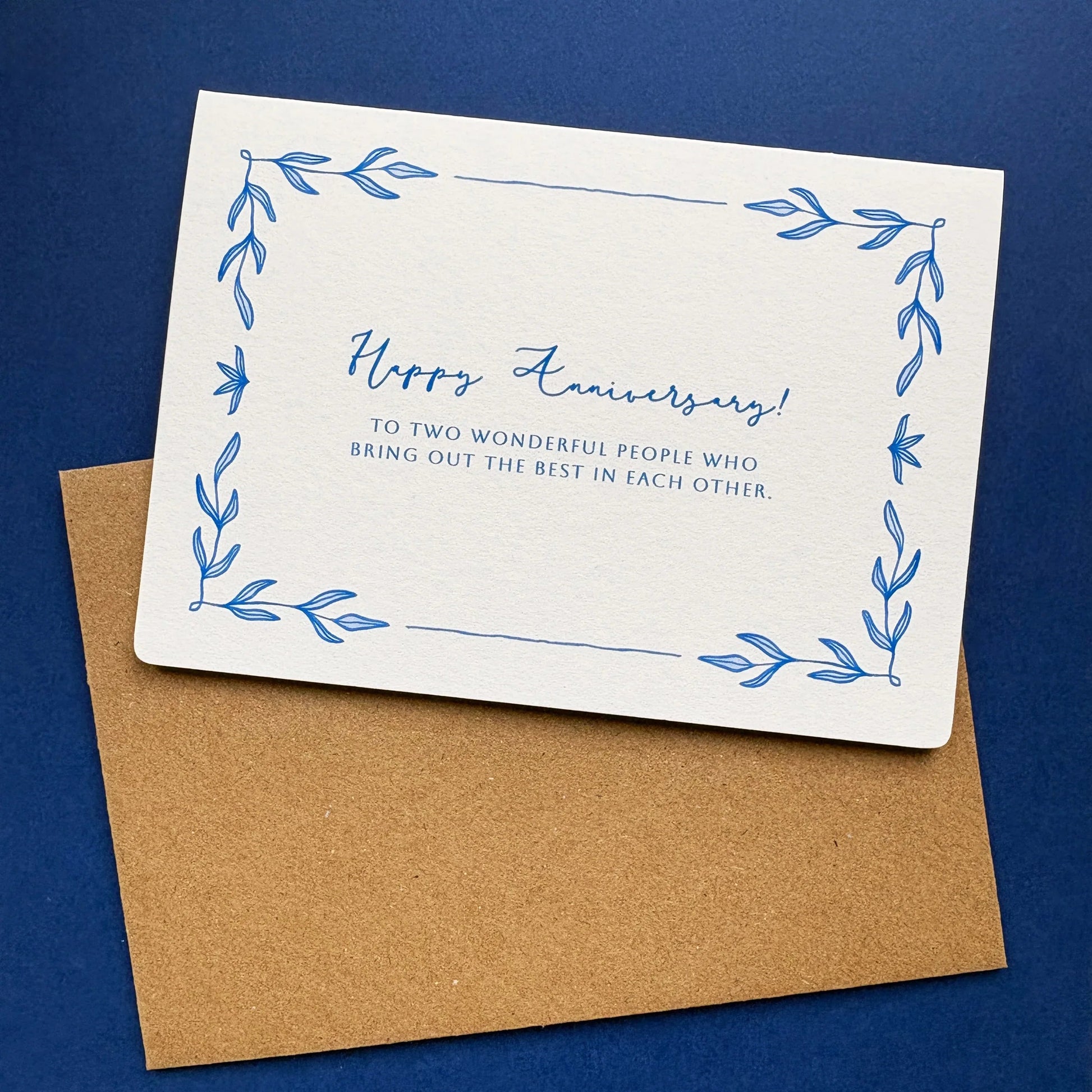 Hand Drawn Anniversary Card in Blue