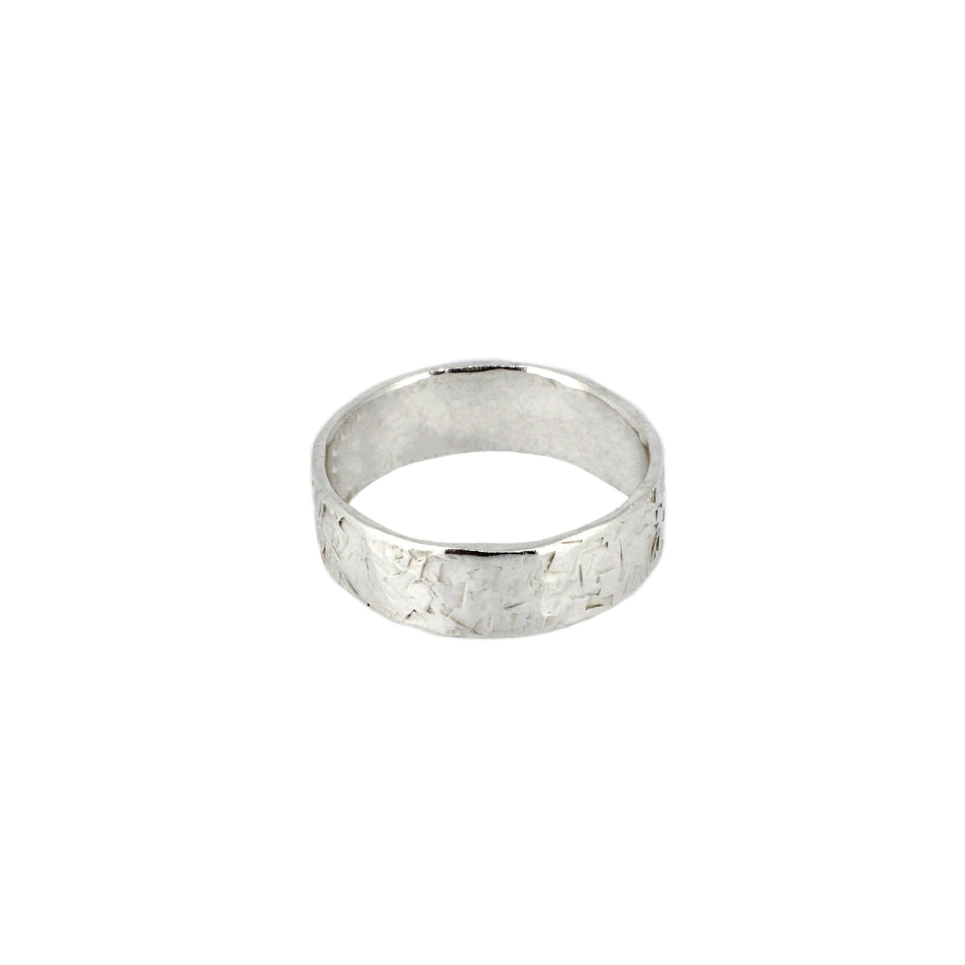 Organic Texture Band Rings in Recycled Sterling Silver