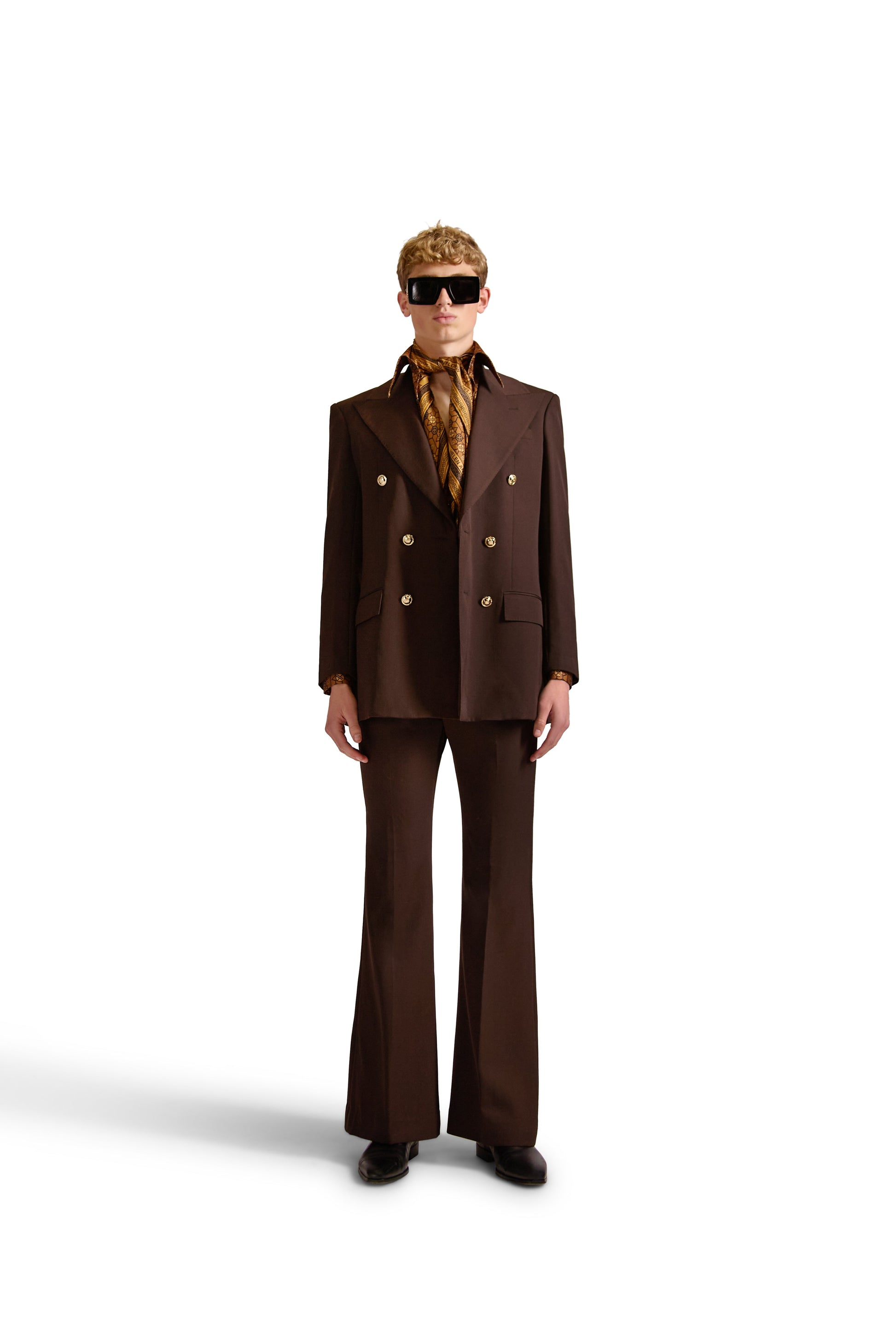 Tailored Fit Monogram Shirt with Geometric Print