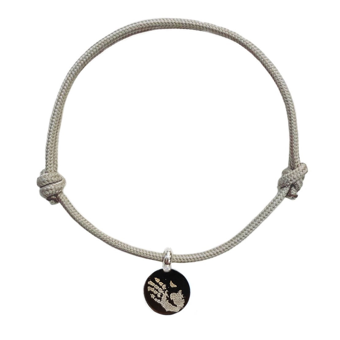 Memory Disc Rope Bracelet with Custom Handwriting