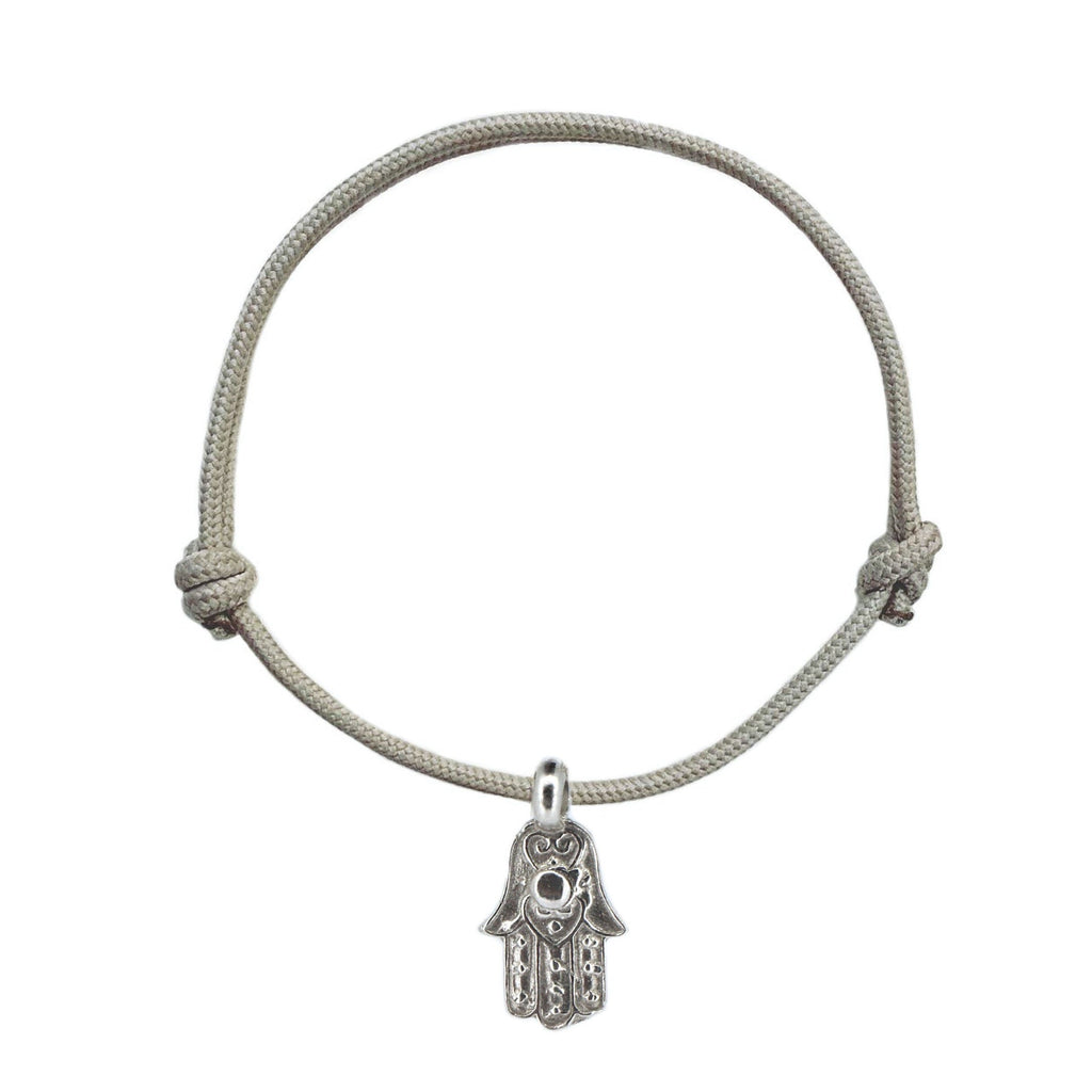 Hand of Fatima Rope Bracelet in Sterling Silver