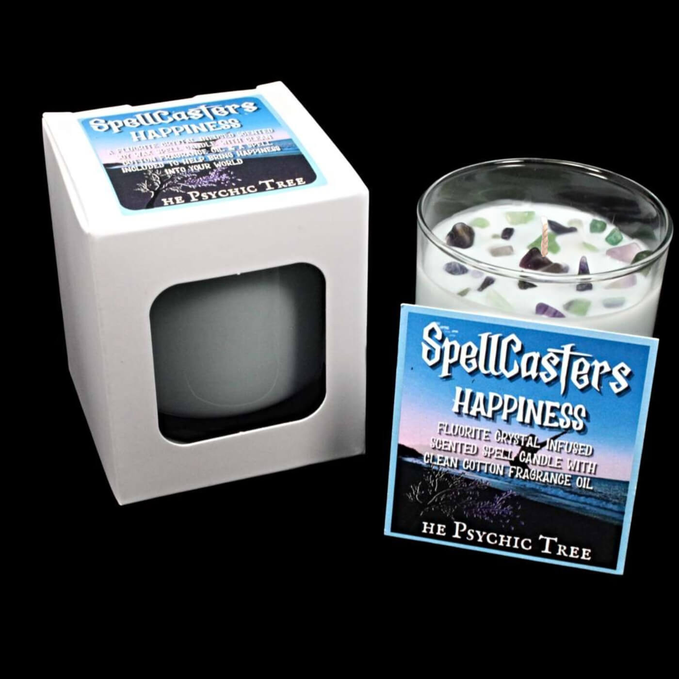 Happiness Crystal Infused Scented Spell Candle