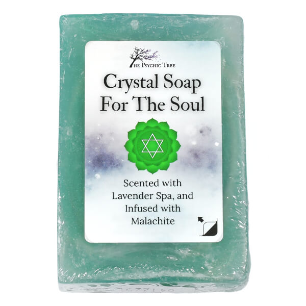 Heart Chakra Crystal Soap Bar with Malachite and Lavender