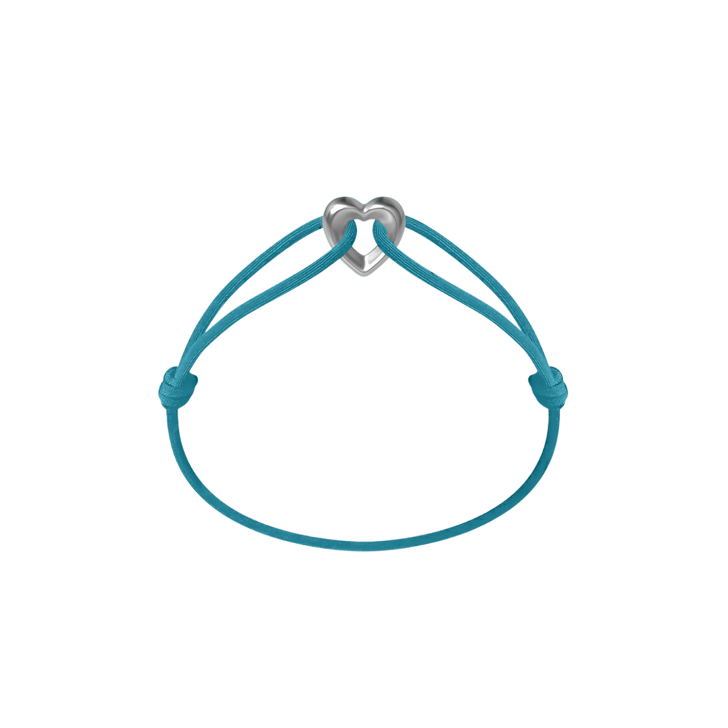 Silver Heart Cord Bracelet