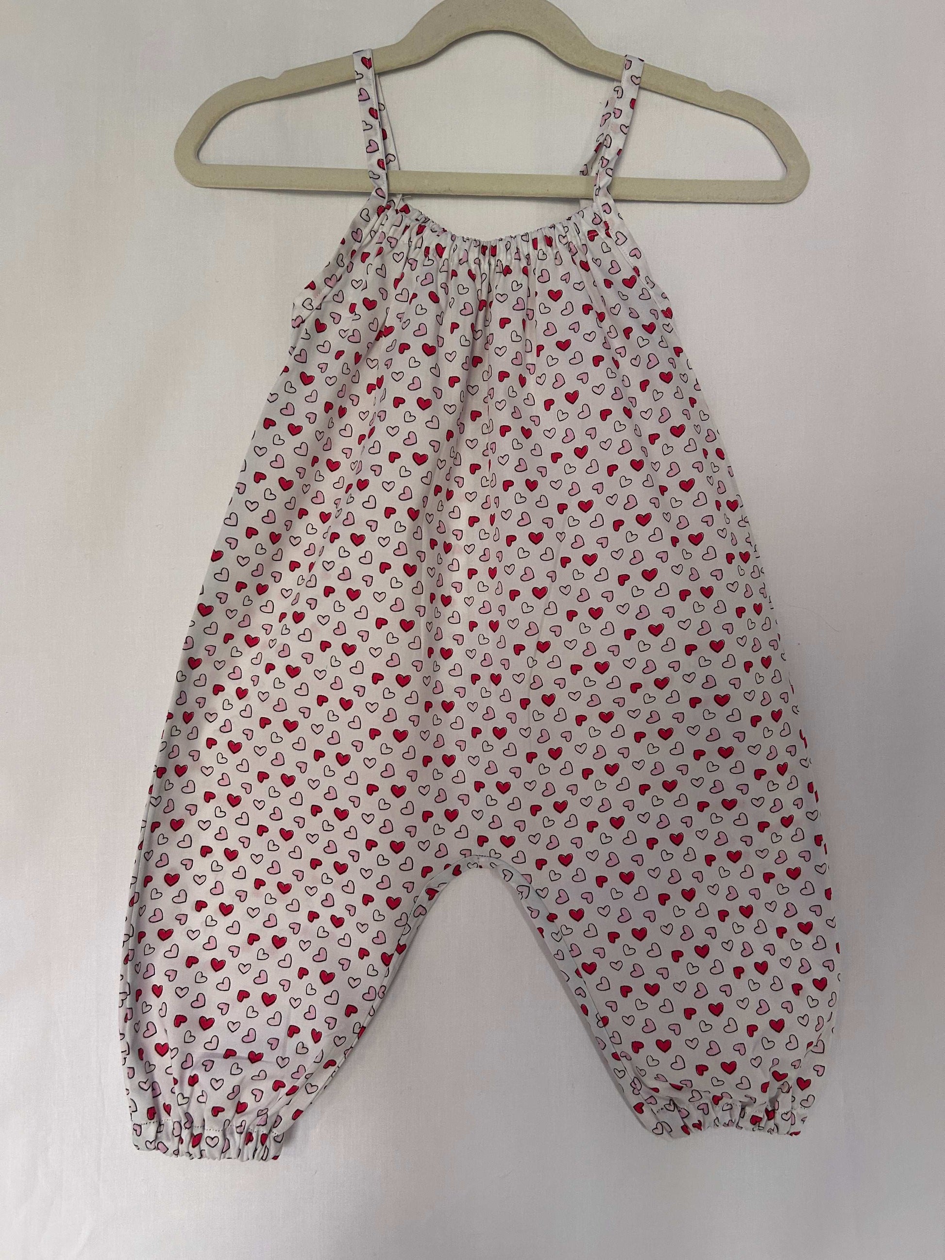 Hearts Cotton Romper for Kids