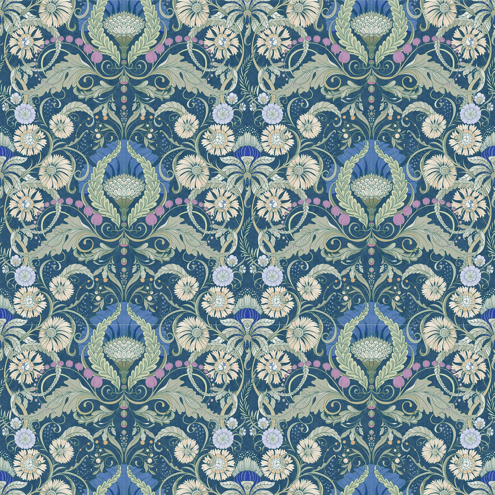 Art Nouveau Floral Wallpaper