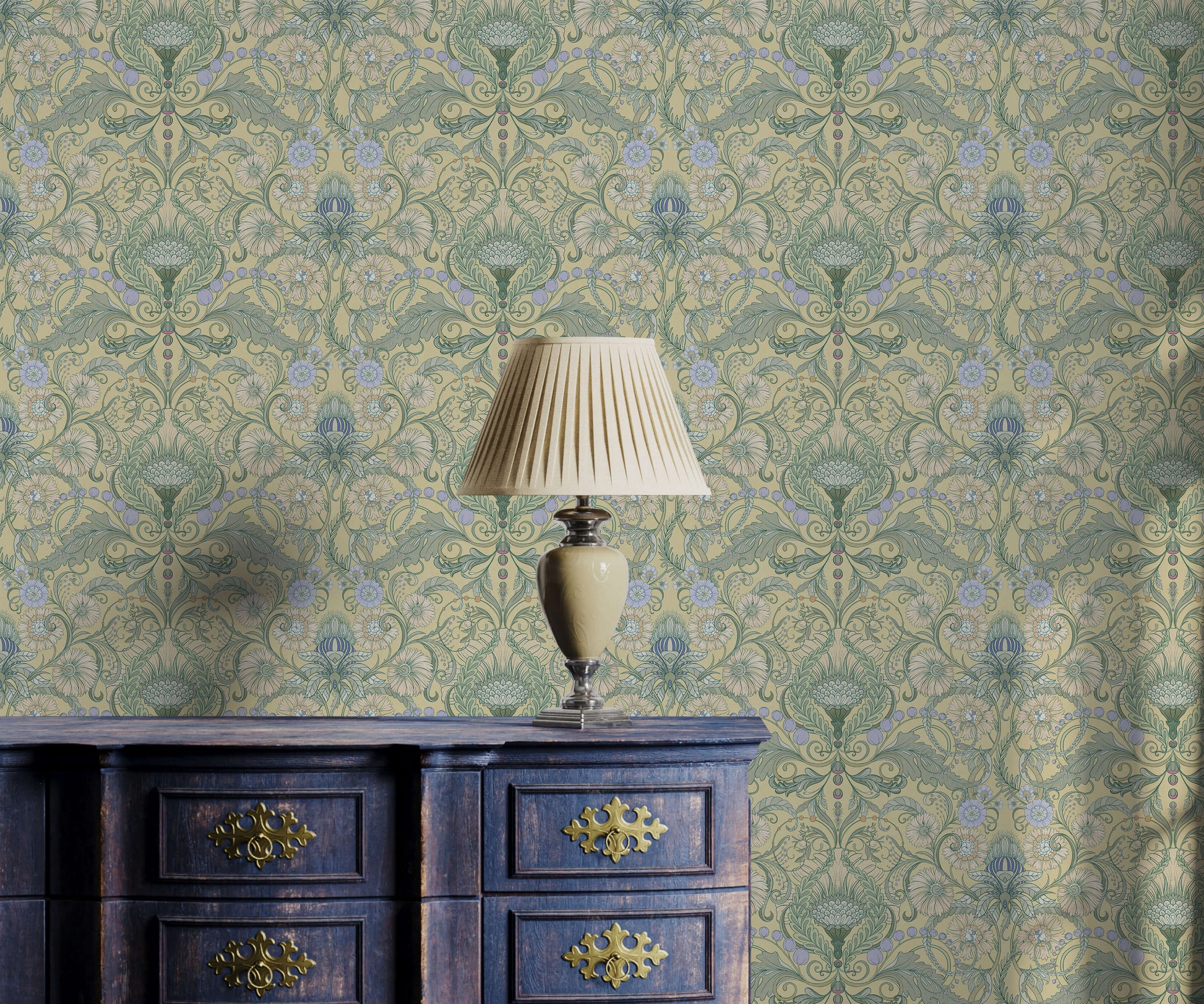 Art Nouveau Floral Wallpaper