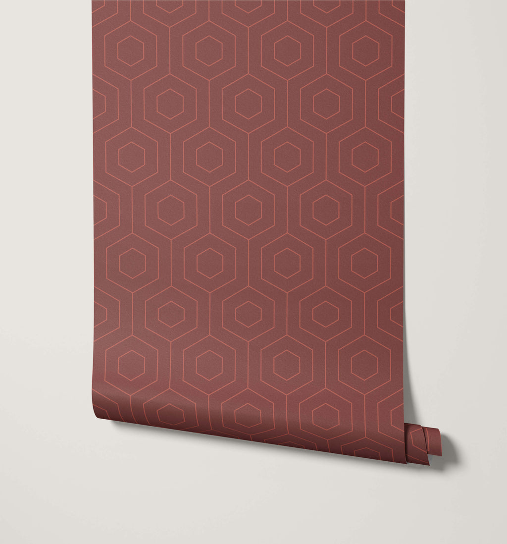 Hive Hexagonal Retro Wallpaper