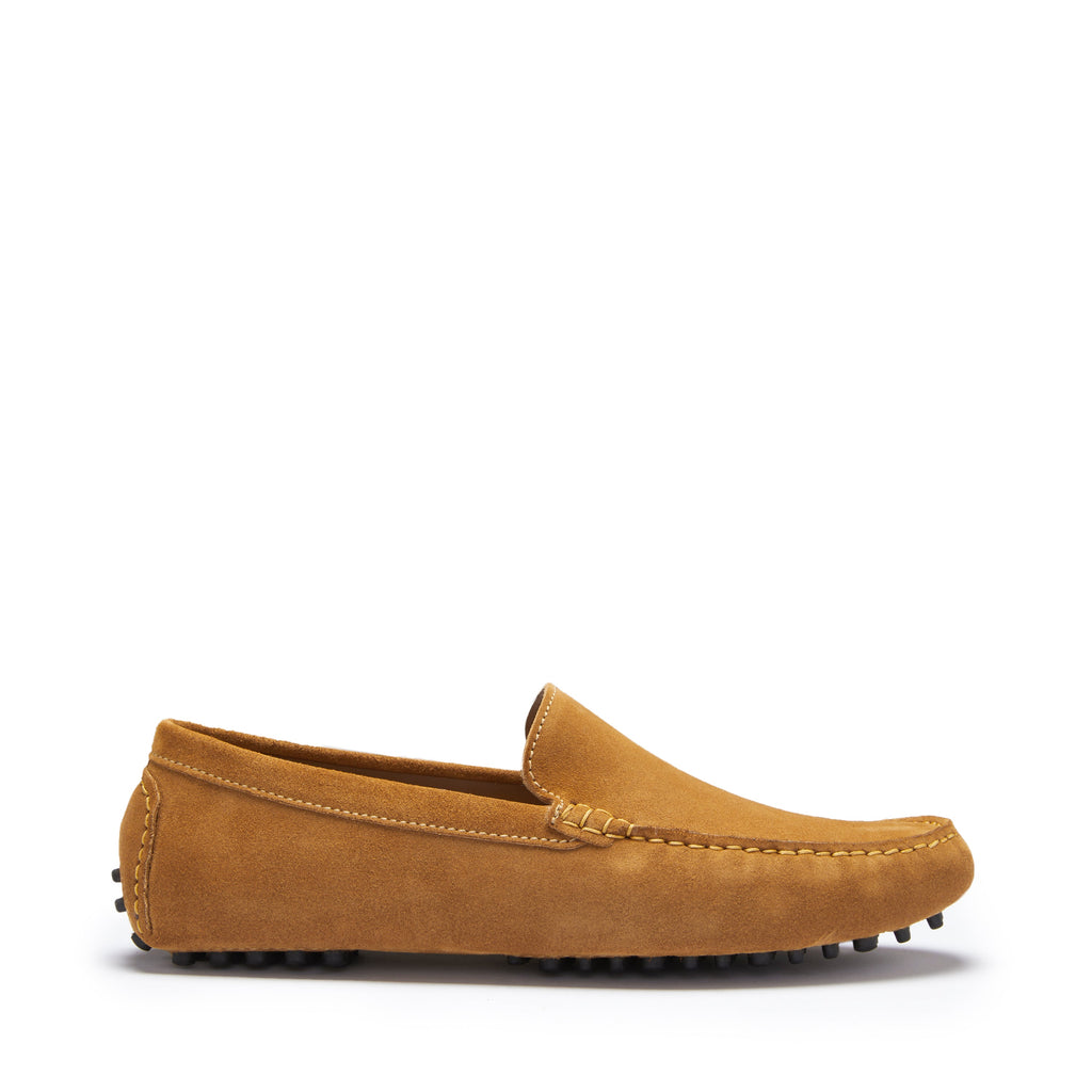 Tobacco Suede Driving Loafers