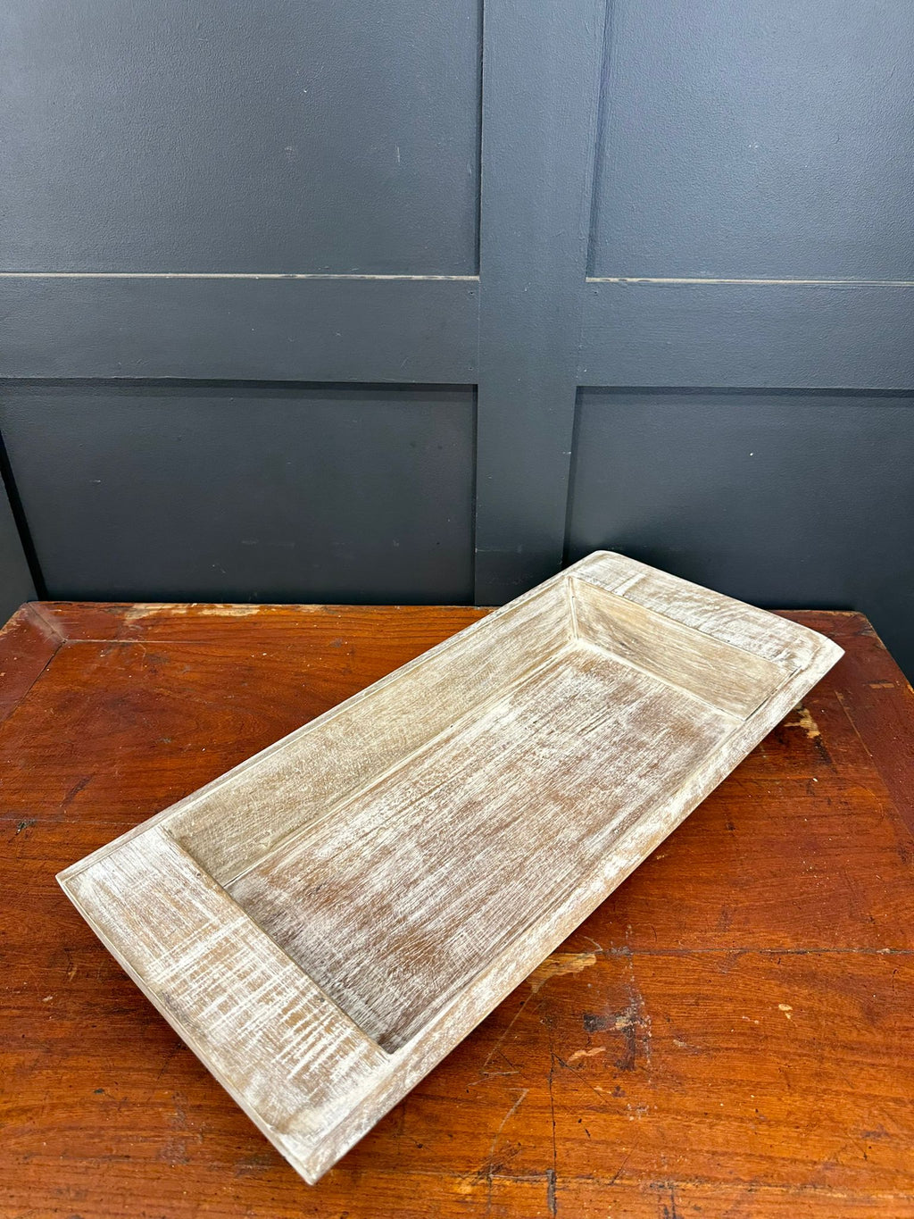 Rustic Wooden Serving Bowl and Bread Board Tray