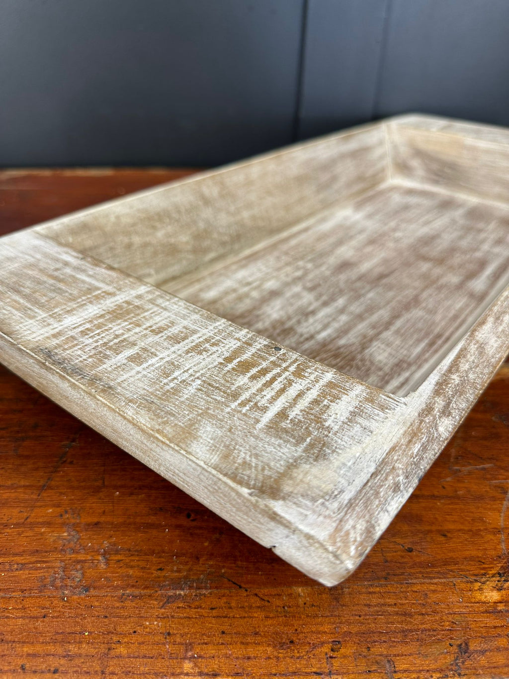 Rustic Wooden Serving Bowl and Bread Board Tray