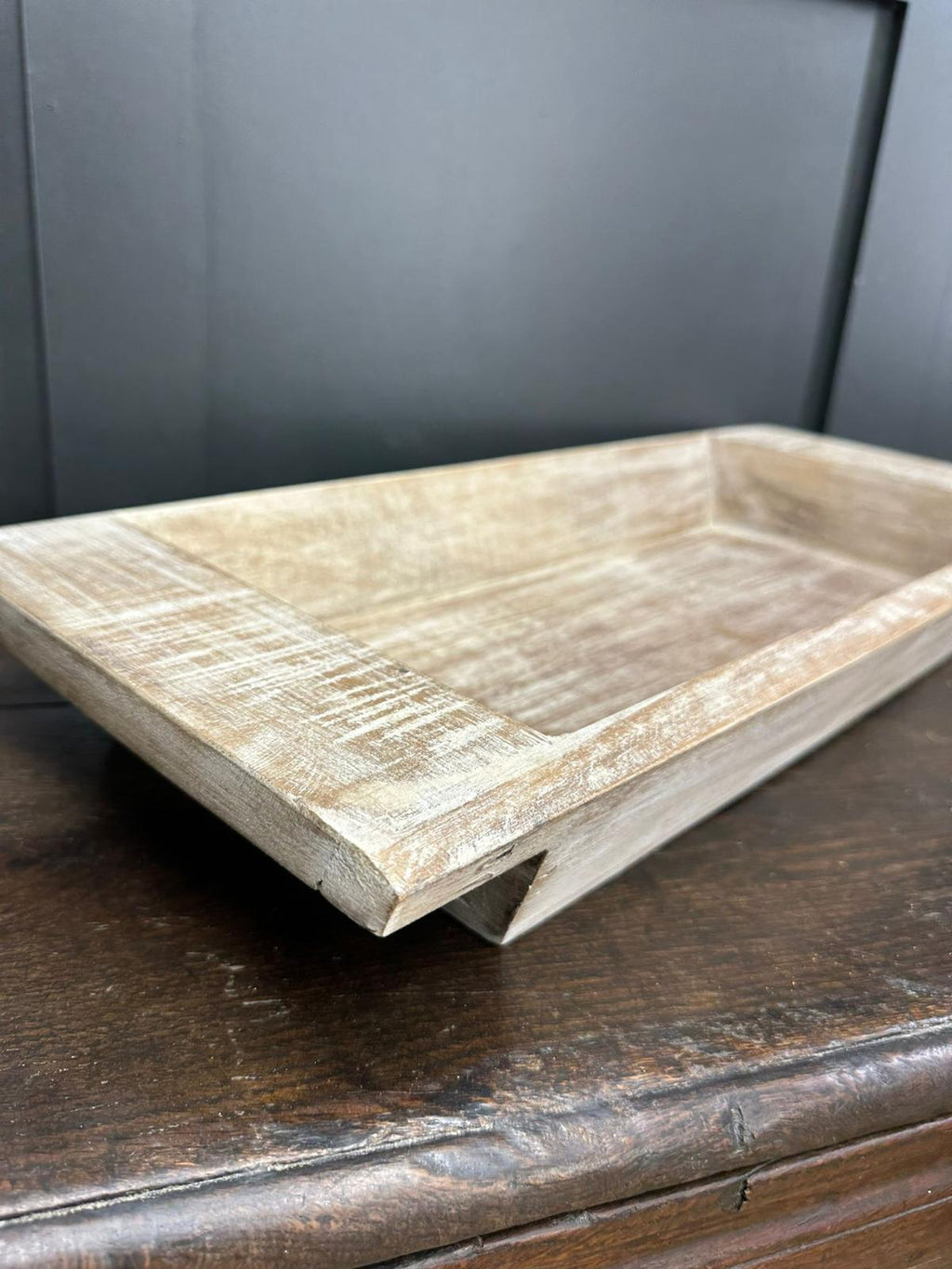 Rustic Wooden Serving Bowl and Bread Board Tray