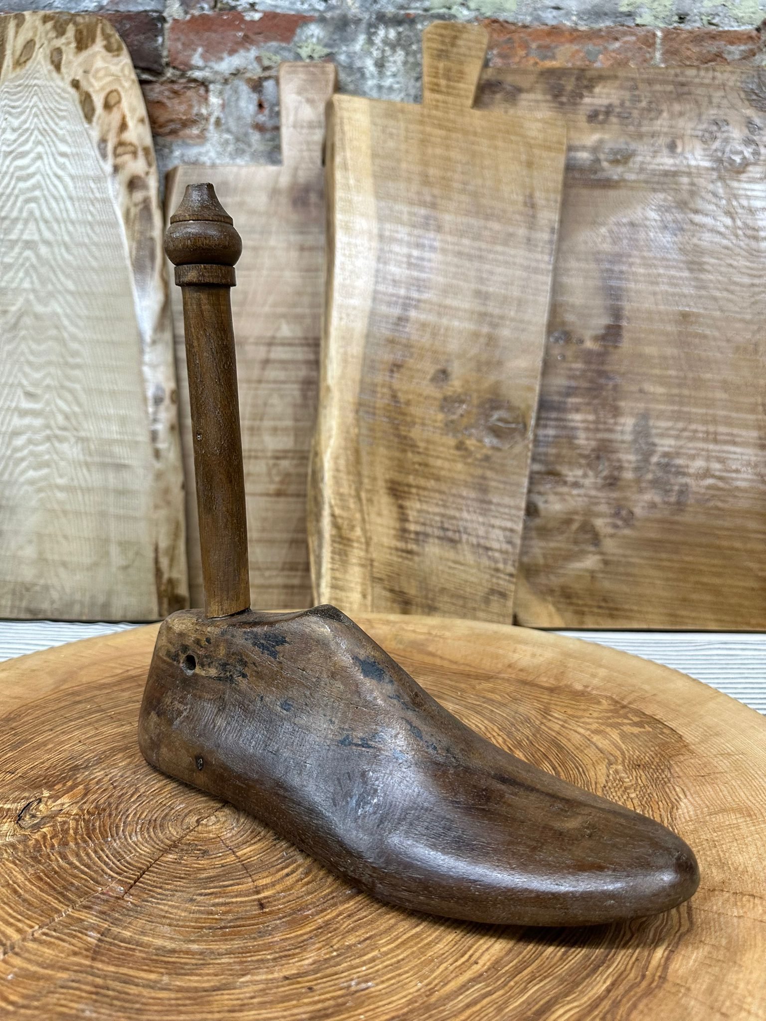 Vintage Wooden Shoe Stretcher and Paper Roll Holder