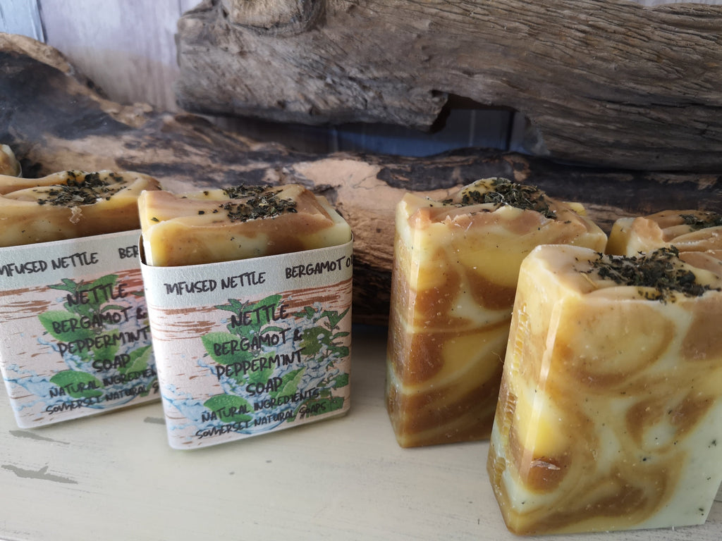 Nettle Peppermint and Bergamot Vegan Soap