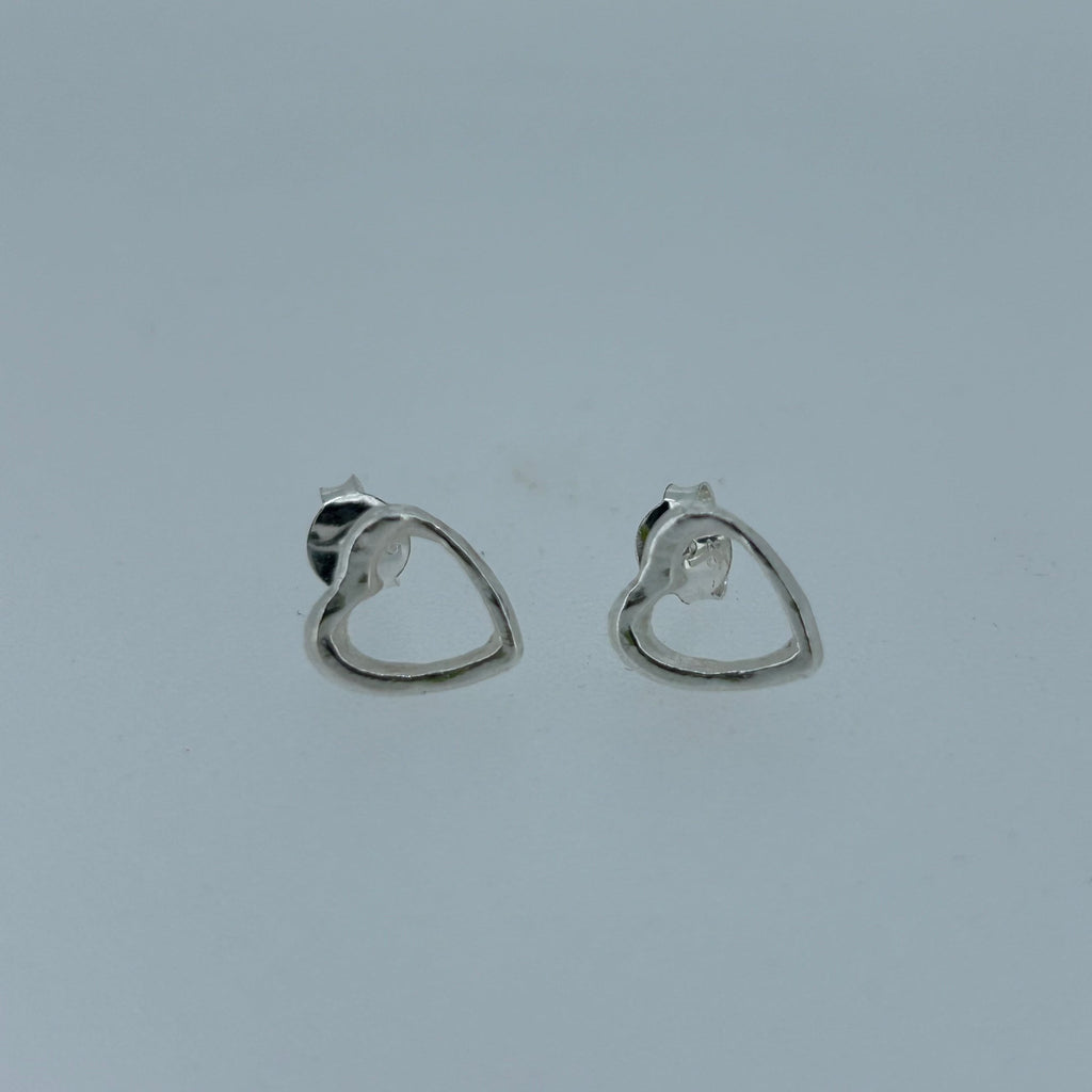 Open Heart Sterling Silver Studs