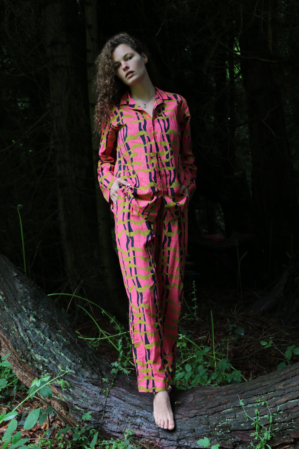 Slim Fit Pyjamas in Pink