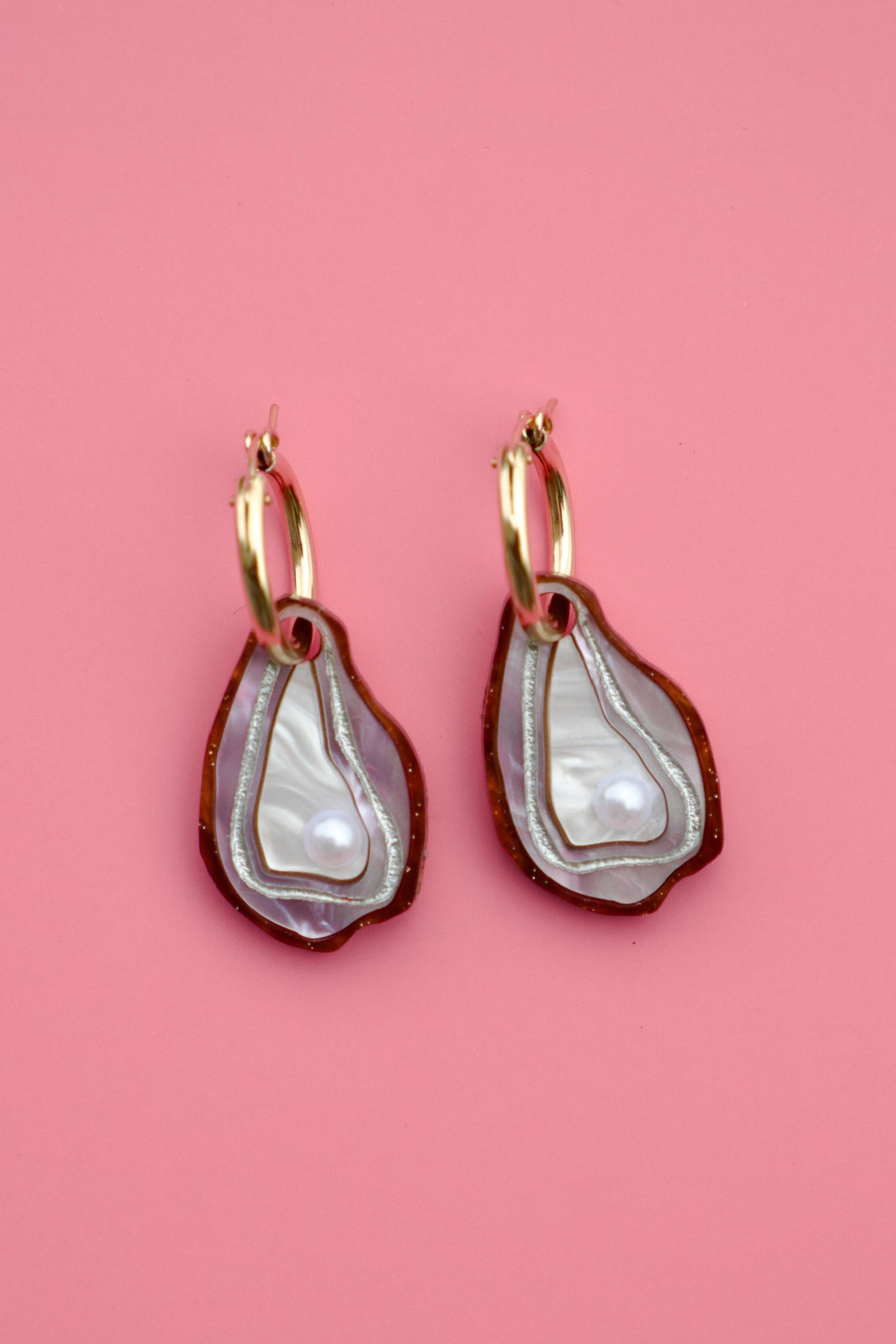 Oyster Hoop Earrings