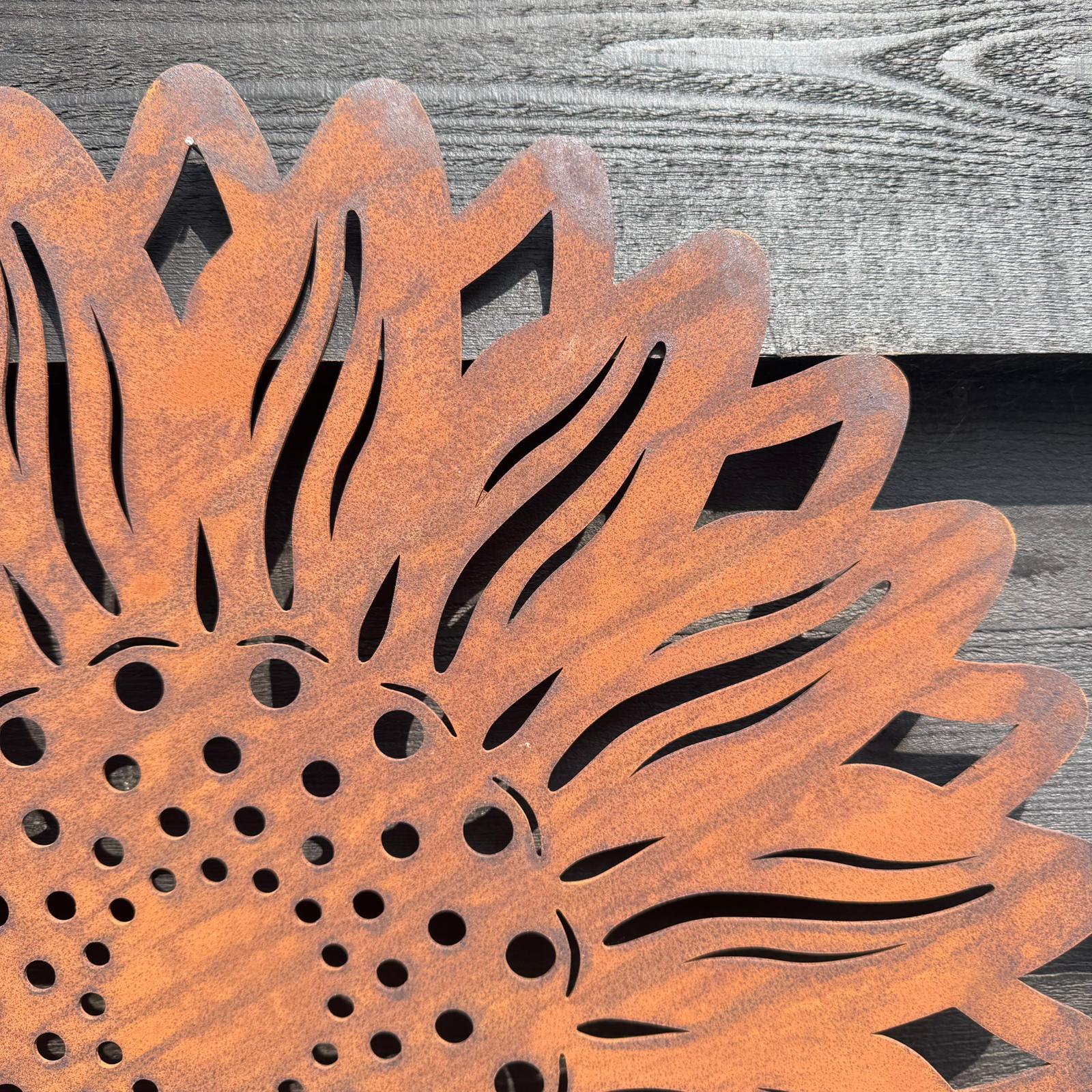 Large Rusty Metal Sunflower Garden Decoration
