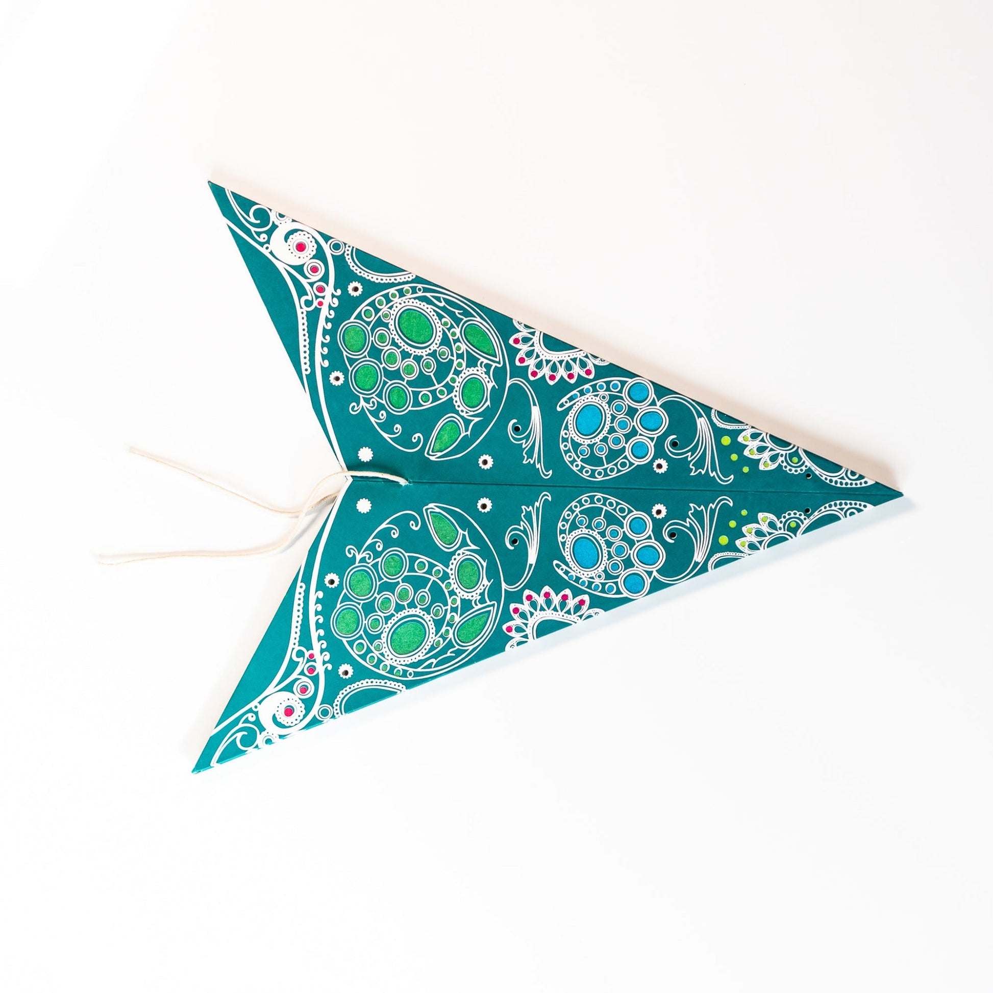 Damask Aquamarine Star Lantern