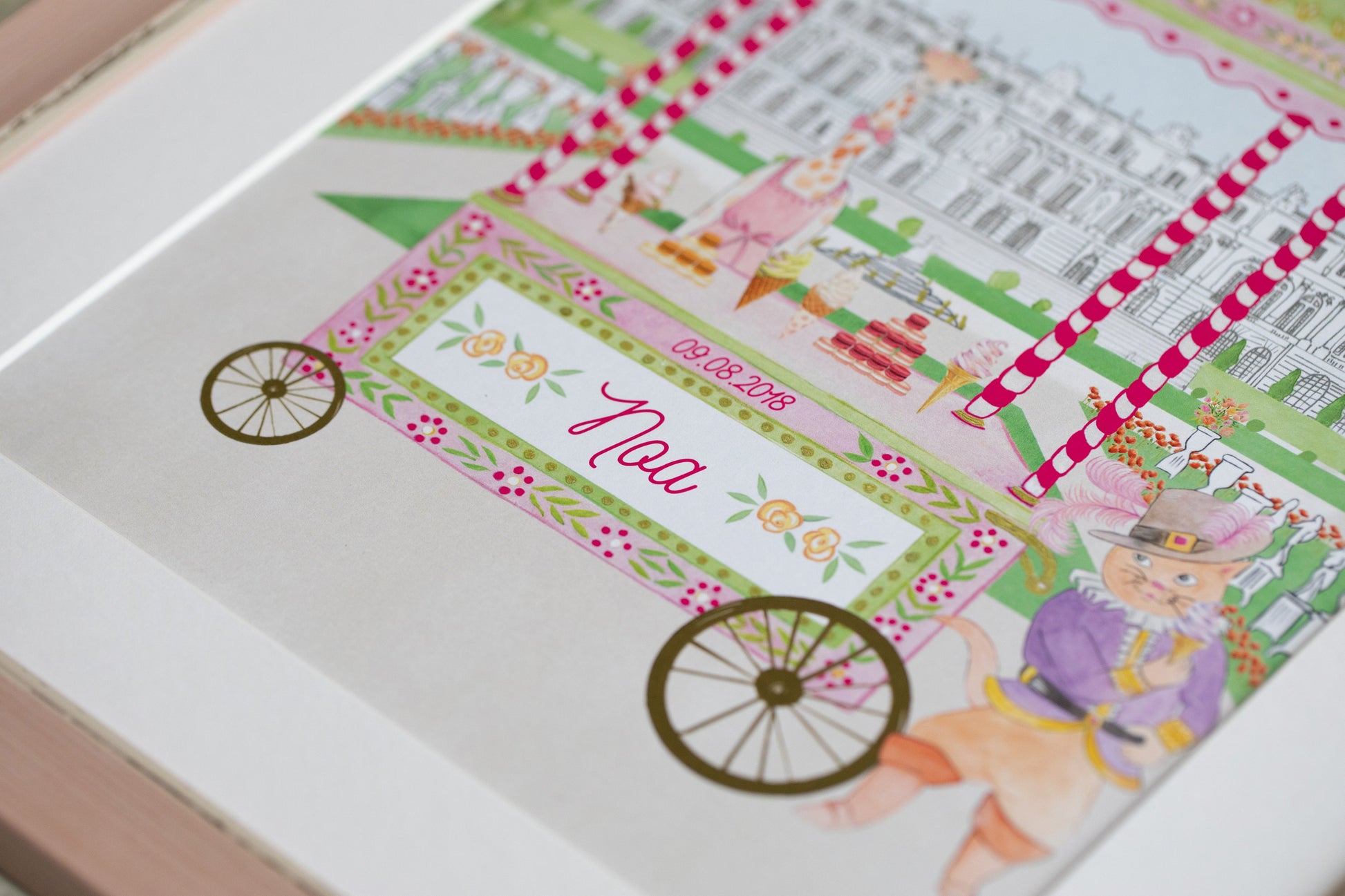 Personalised Animal Ice Cream Stand at Versailles Print for Girls