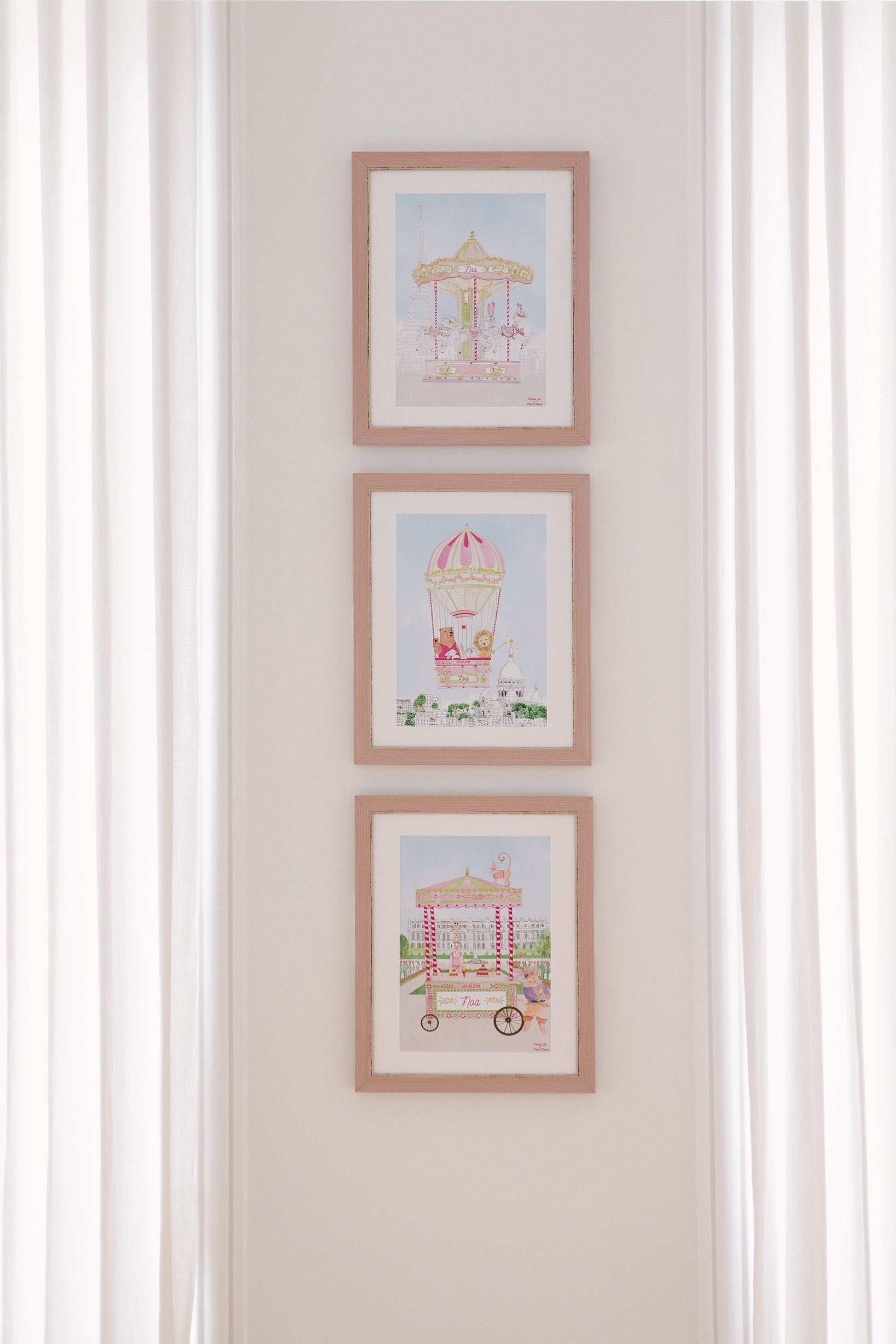 Personalised Hot Air Balloon of Montmartre Print for Boys