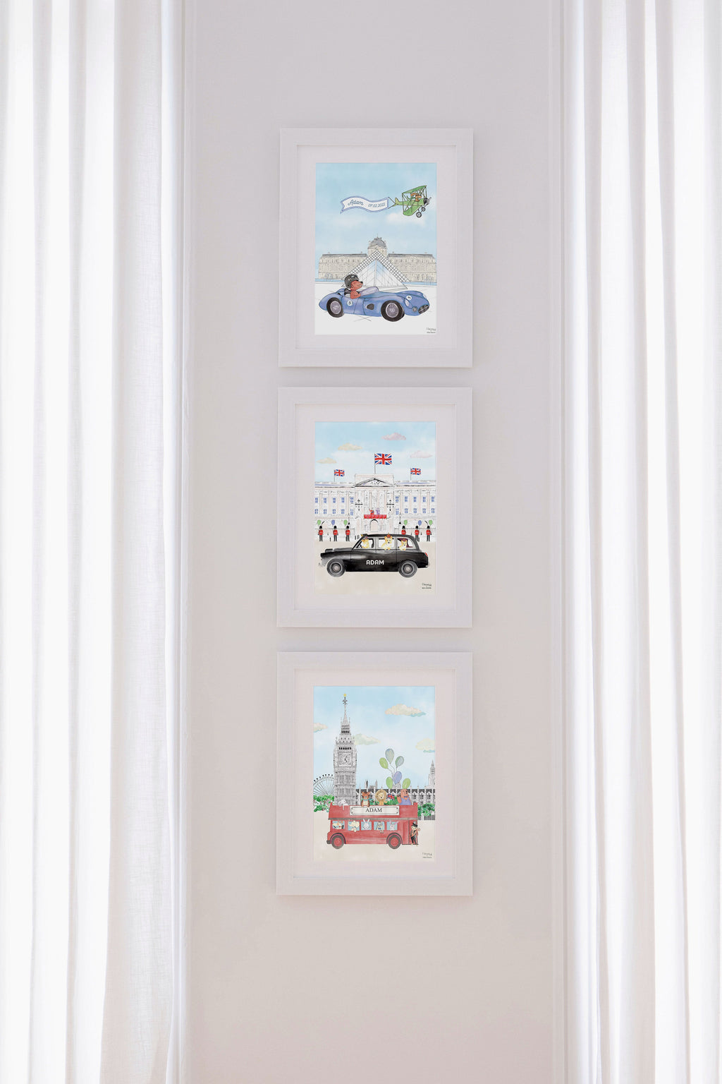 Personalised Sports Car Dog Driving Nursery Print
