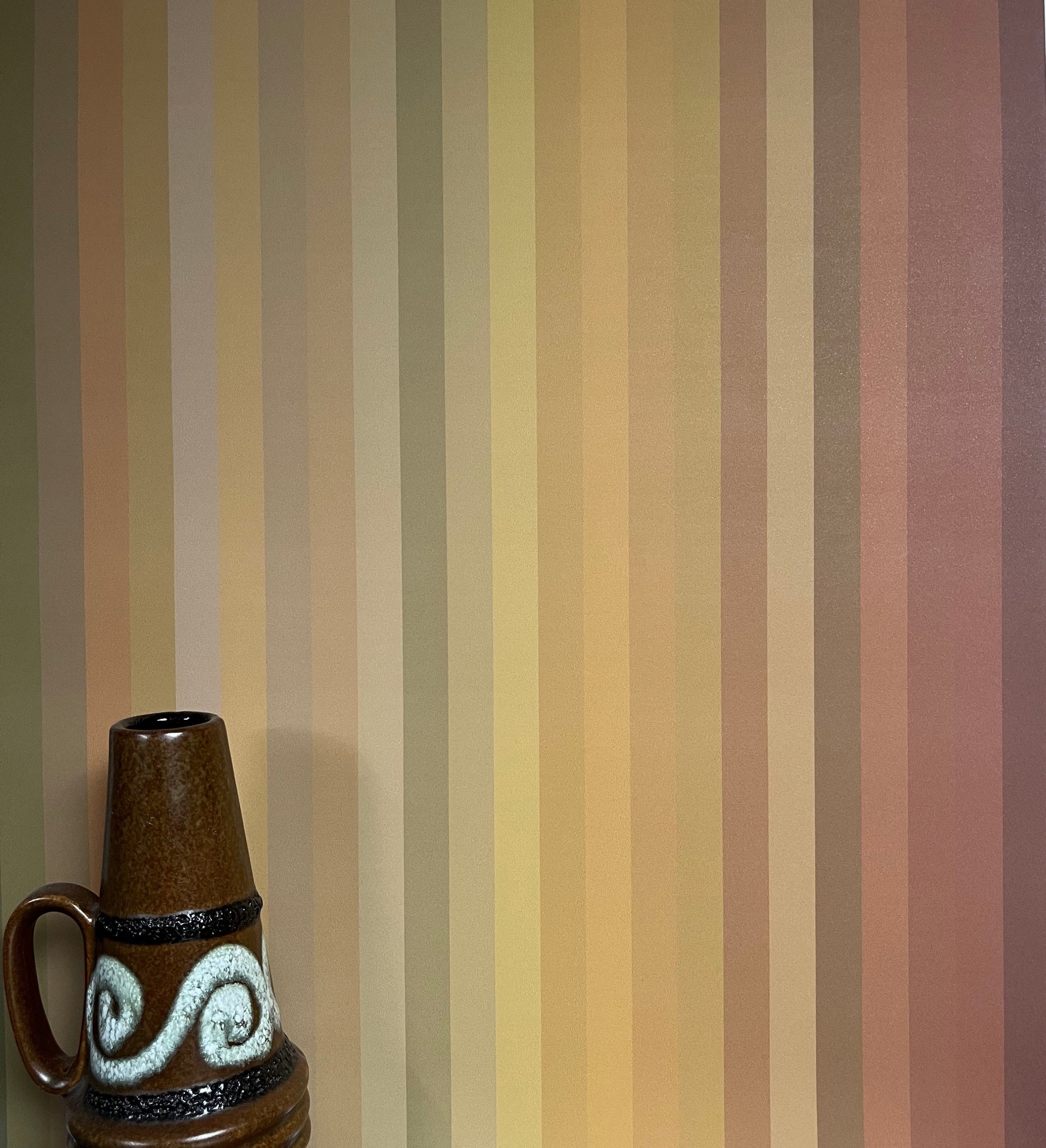 Tonal Stripe Wallpaper in Ochre