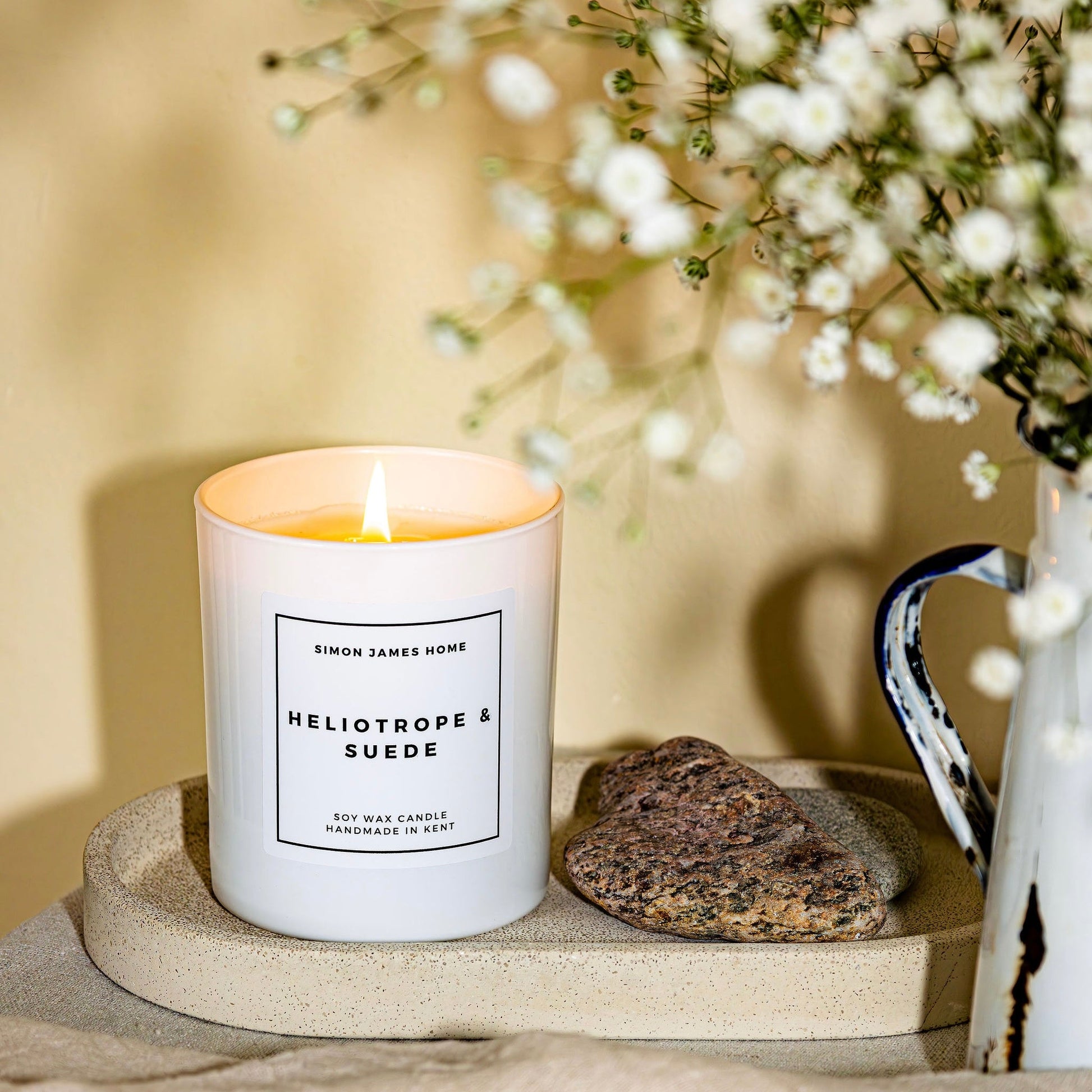 Heliotrope and Suede Handmade Soy Wax Candle