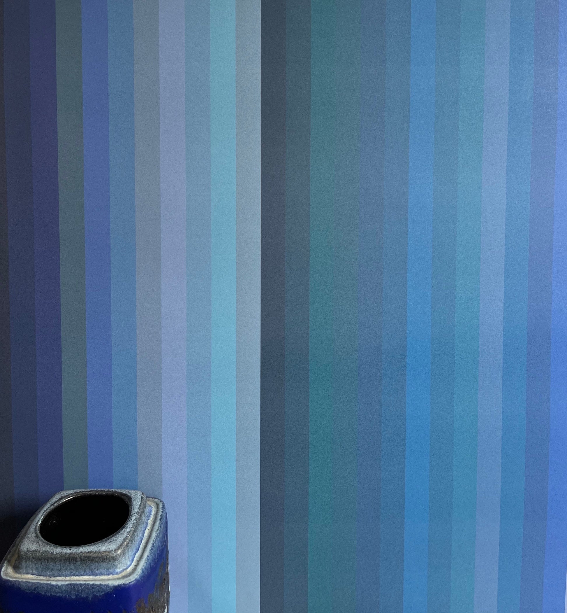 Tonal Stripe Wallpaper in Indigo