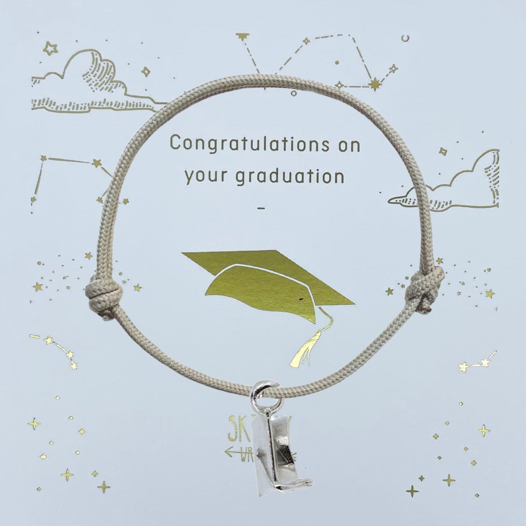 Graduation Rope Bracelet in Sterling Silver