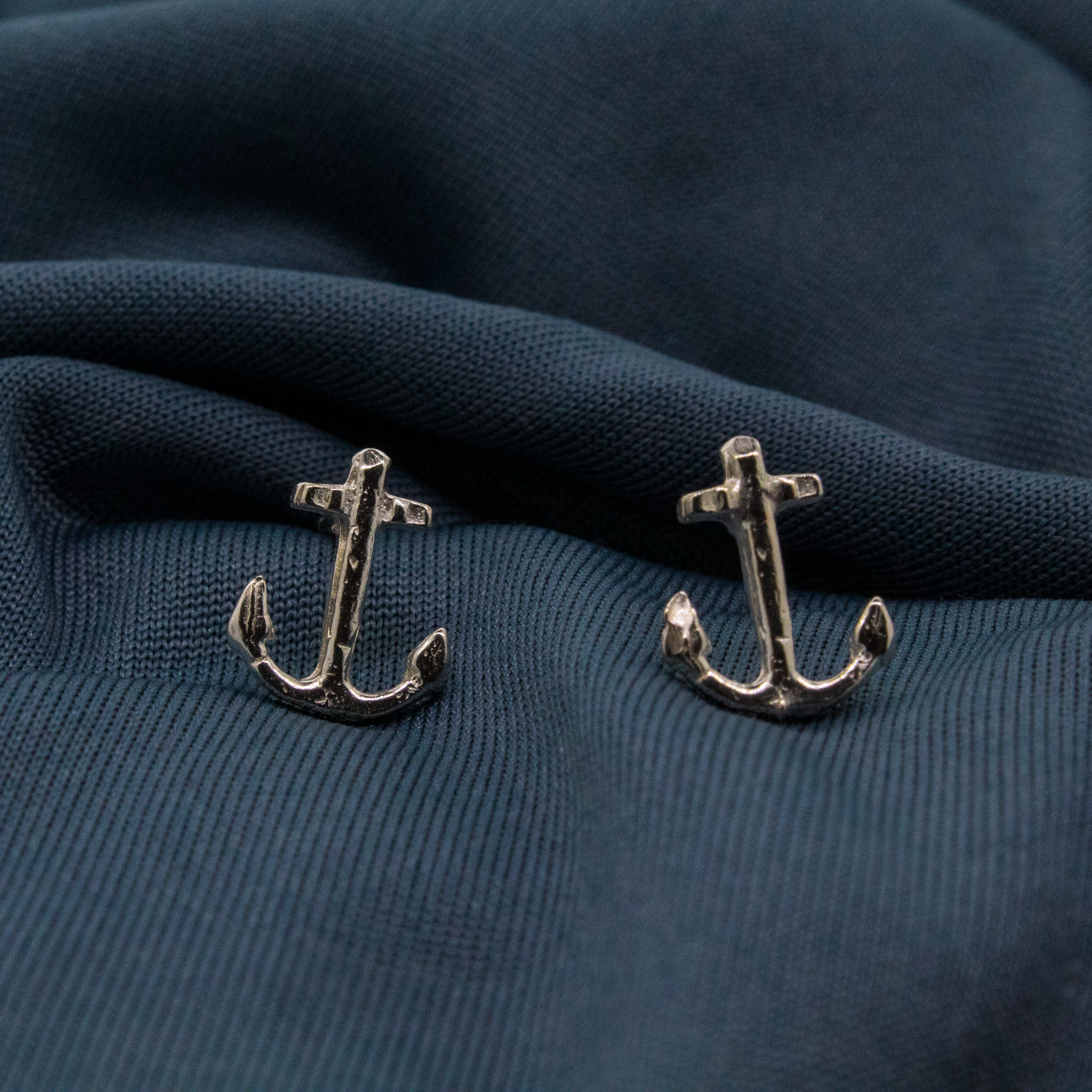Large Sterling Silver Anchor Studs