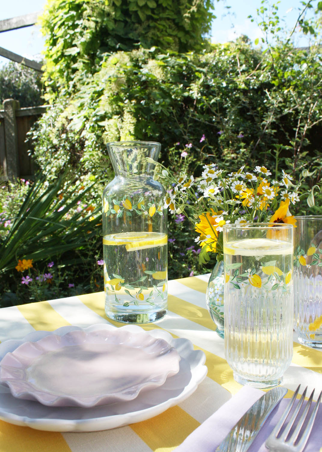 Limoncello Glass Carafe Hand Painted