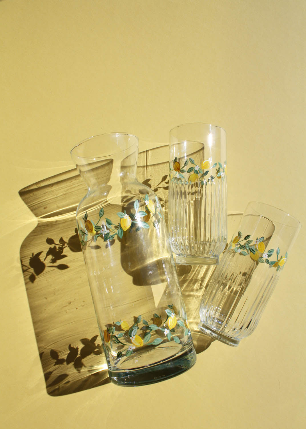 Limoncello Glass Carafe Hand Painted