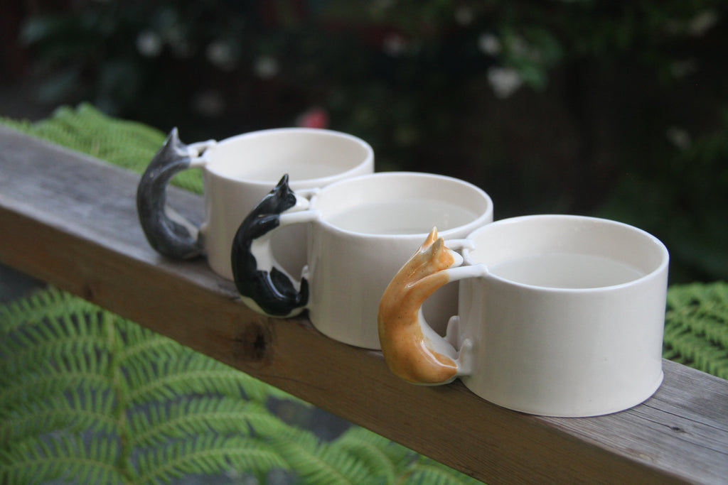 Grey Blue Cat Cup