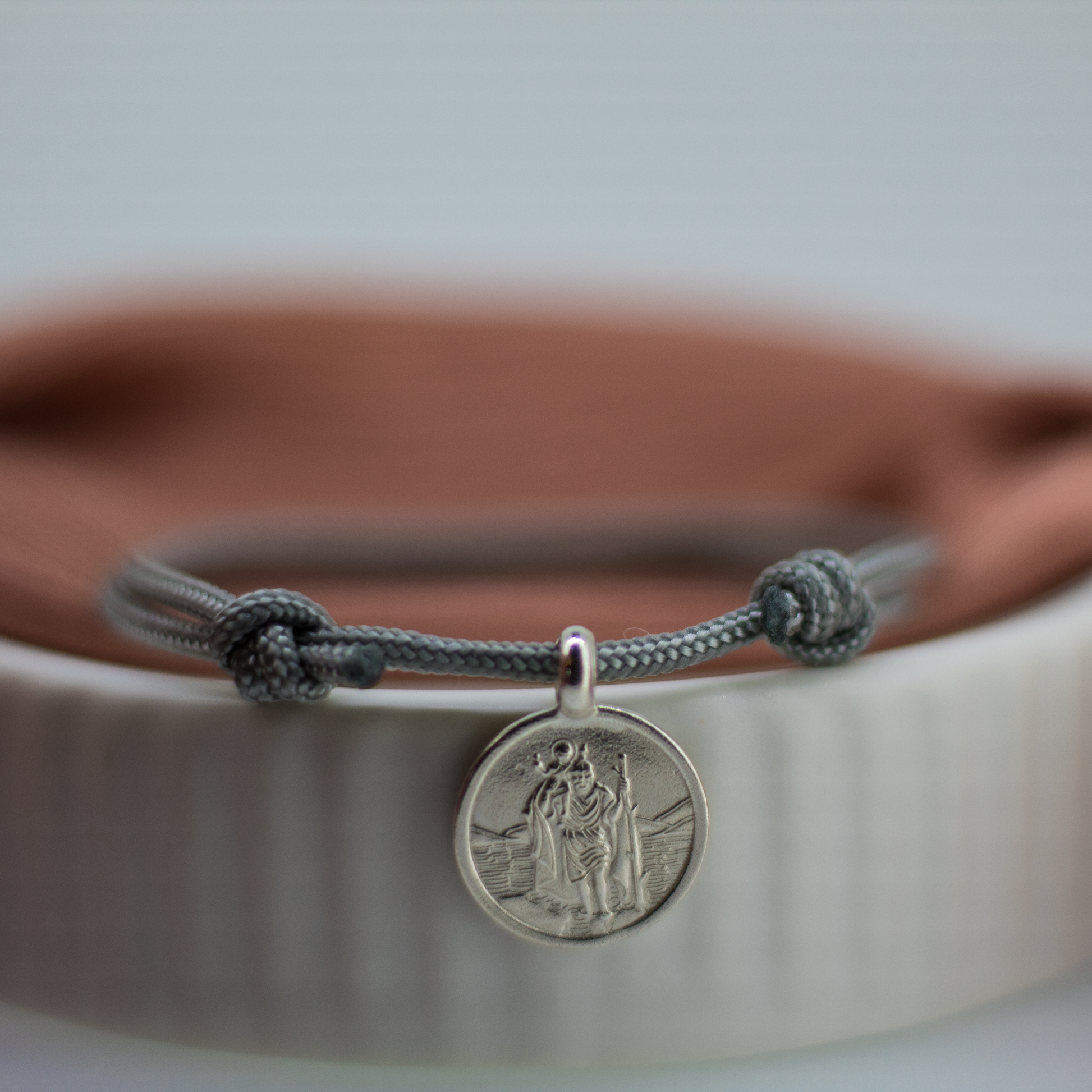 St Christopher Rope Bracelet Handmade Sterling Silver