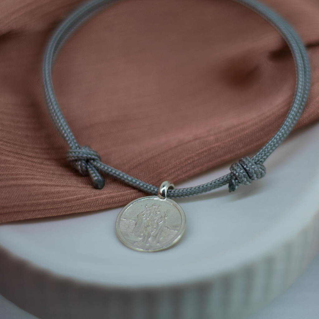 St Christopher Rope Bracelet Handmade Sterling Silver