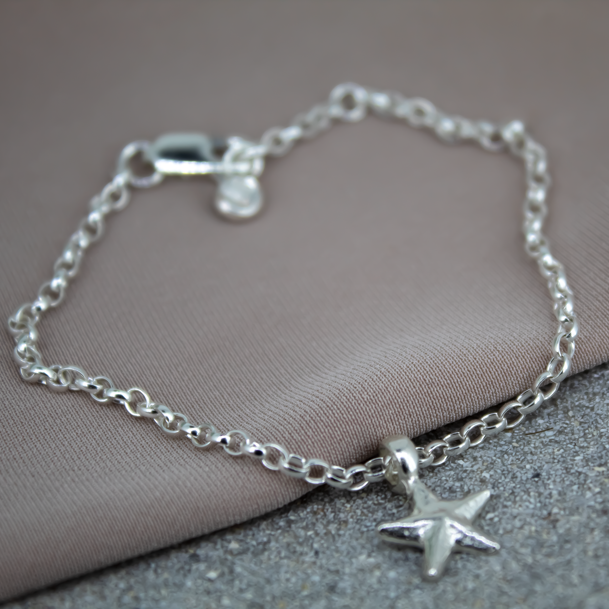 Starfish Chain Bracelet in Recycled Sterling Silver