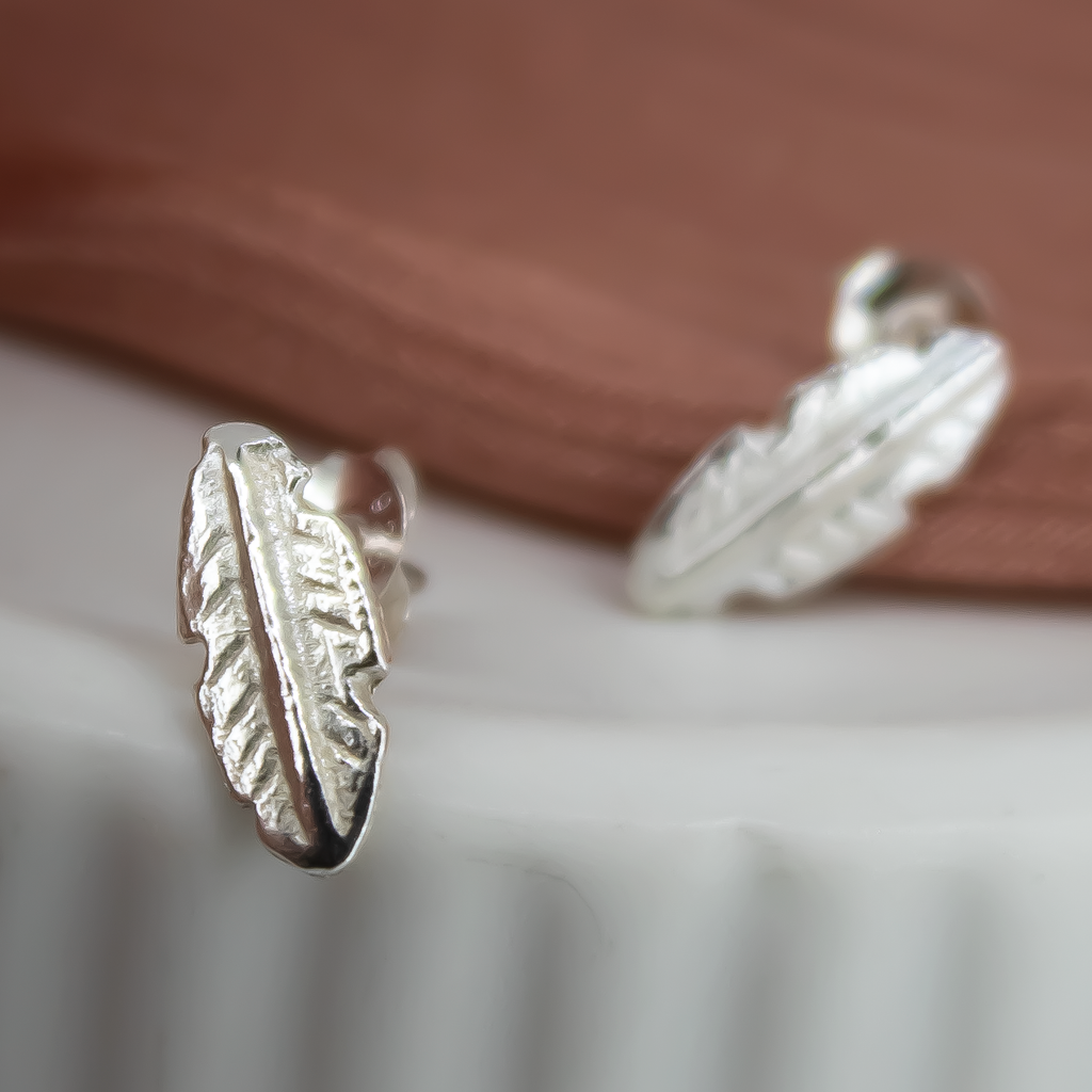 Sterling Silver Feather Studs