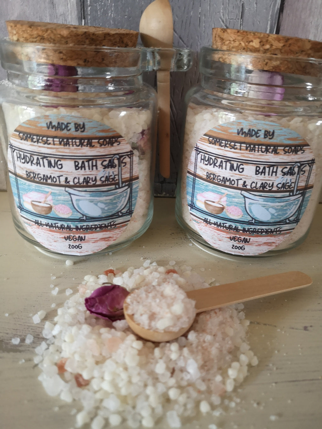 Hydrating Bath Salts with Cocoa Butter and Hemp Oil