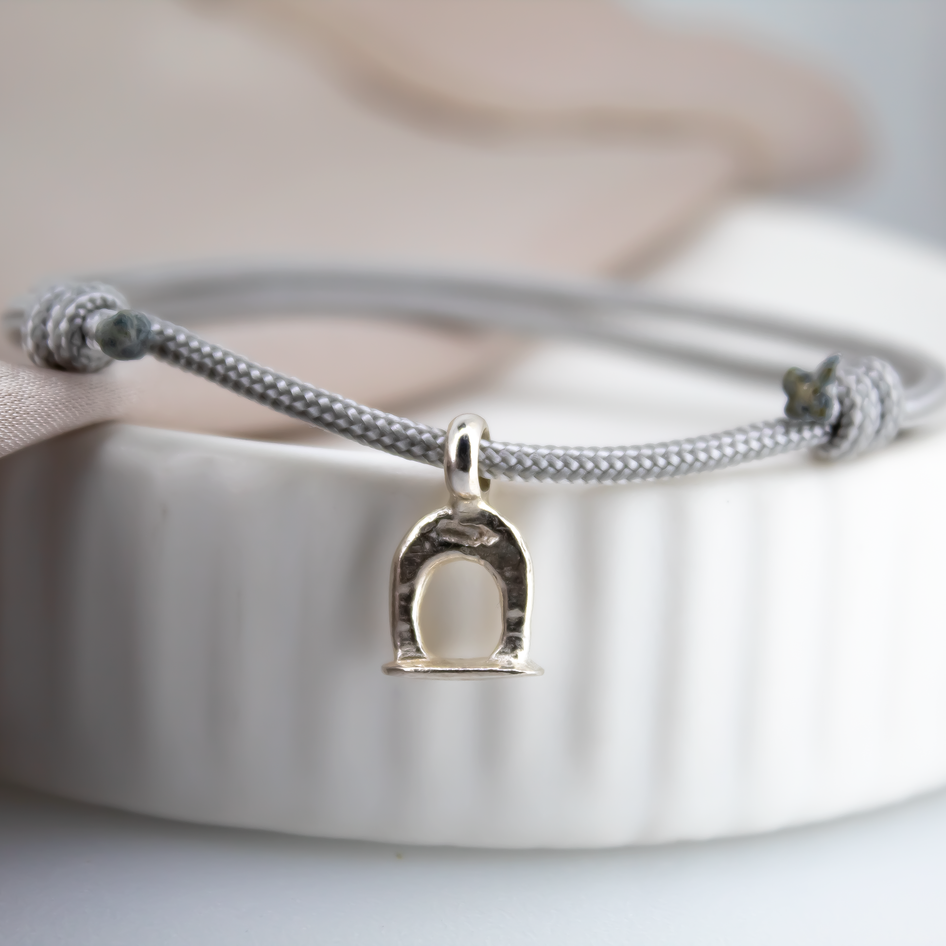 Sterling Silver Stirrup Rope Bracelet
